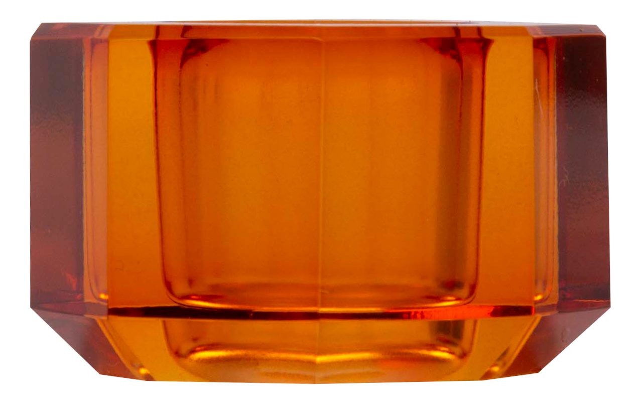 EJA International Kerzenhalter Kristallhalter - Bernstein (1 St), 3x4,5x4,5 cm