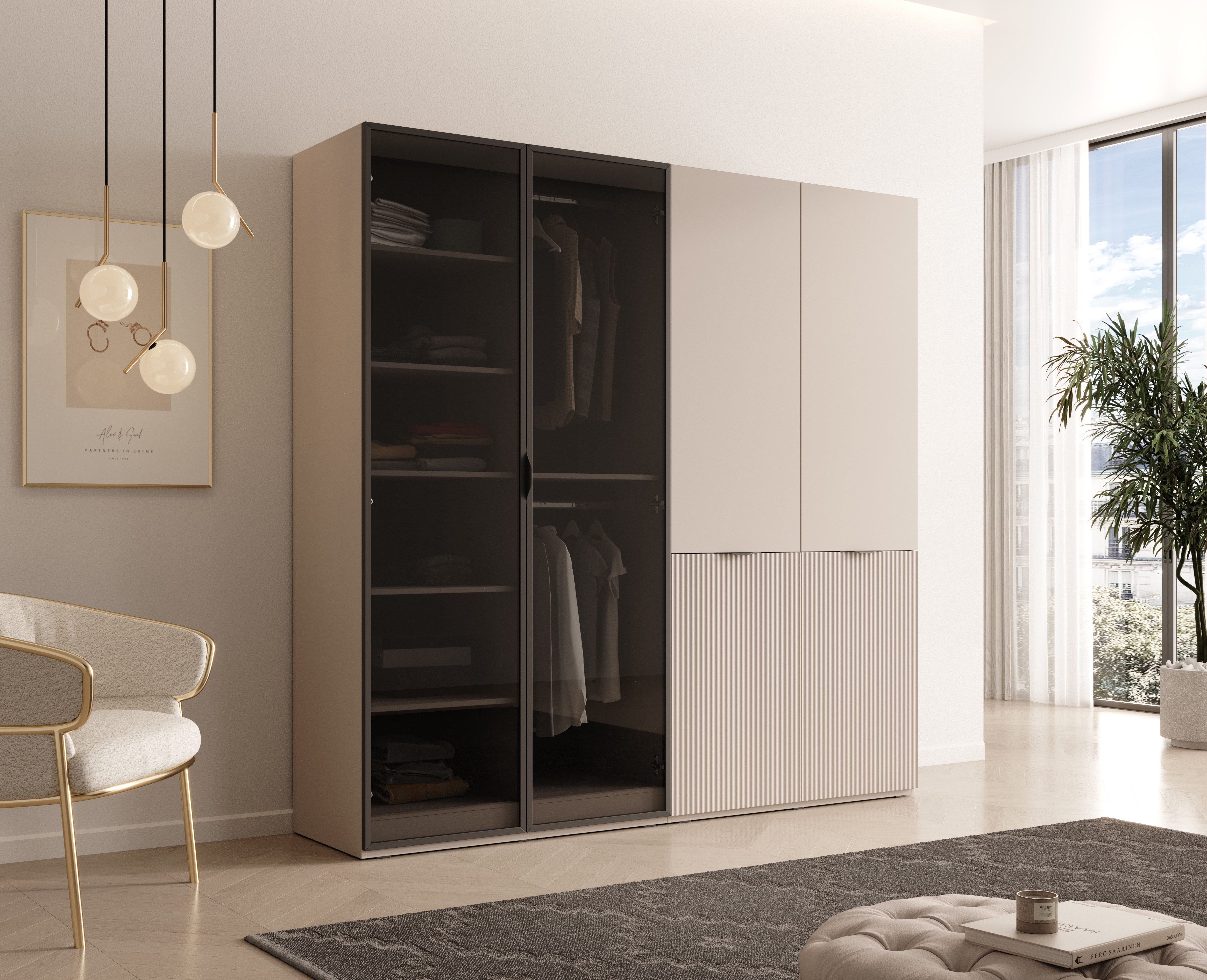 MOEBLO Drehtürenschrank MINEWRA ANTISOL 200 (Moderner Drehtürenschrank mit günstig online kaufen