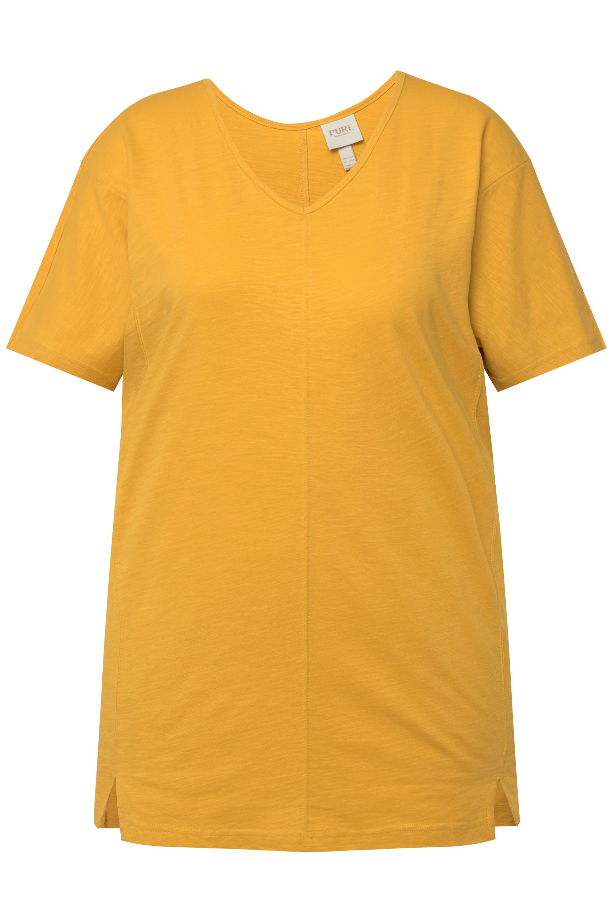 Ulla Popken T-Shirt T-Shirt Ziernähte V-Ausschnitt günstig online kaufen