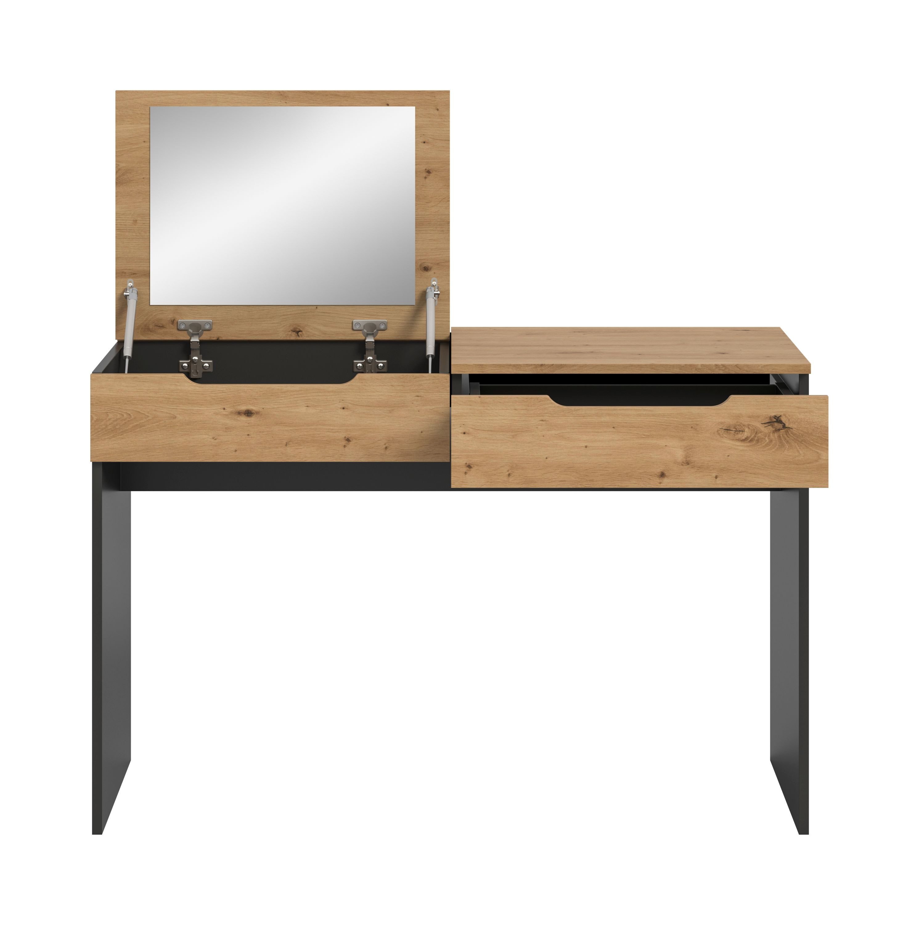 xonox.home Schminktisch Canu, in Basalt grau/ Artisan Nachbildung B/H/T: 115x76x50 cm