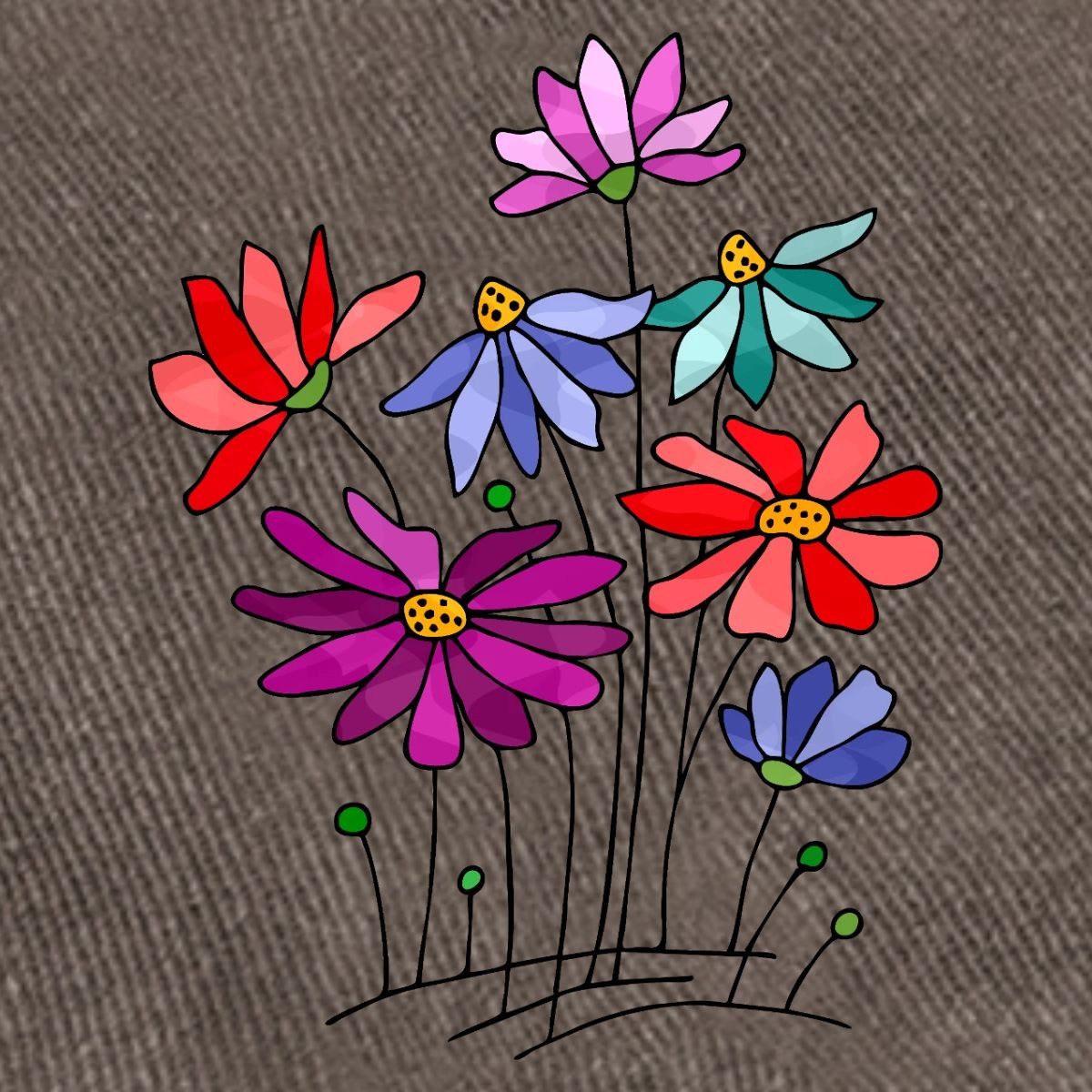 Spreadshirt Baseball Cap Blumen, Blumenwiese Vintage Cap (1-St)