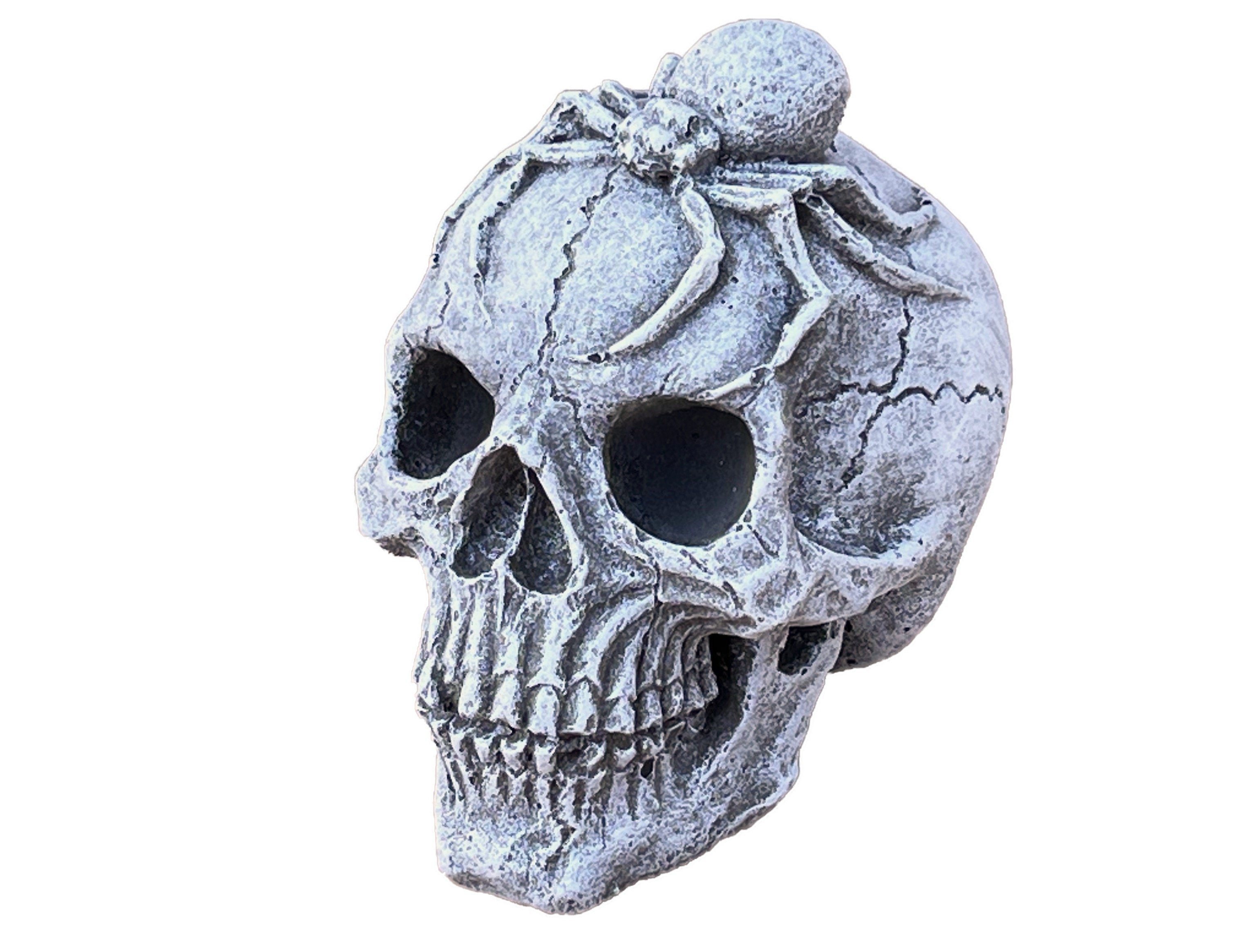 Stone and Style Gartenfigur Frostfeste Steinfigur Gothic Schädel Spinne