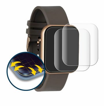 BROTECT Full-Screen Schutzfolie für Xcoast X-Watch IVE2, Displayschutzfolie, 2 Stück, 3D Curved klar