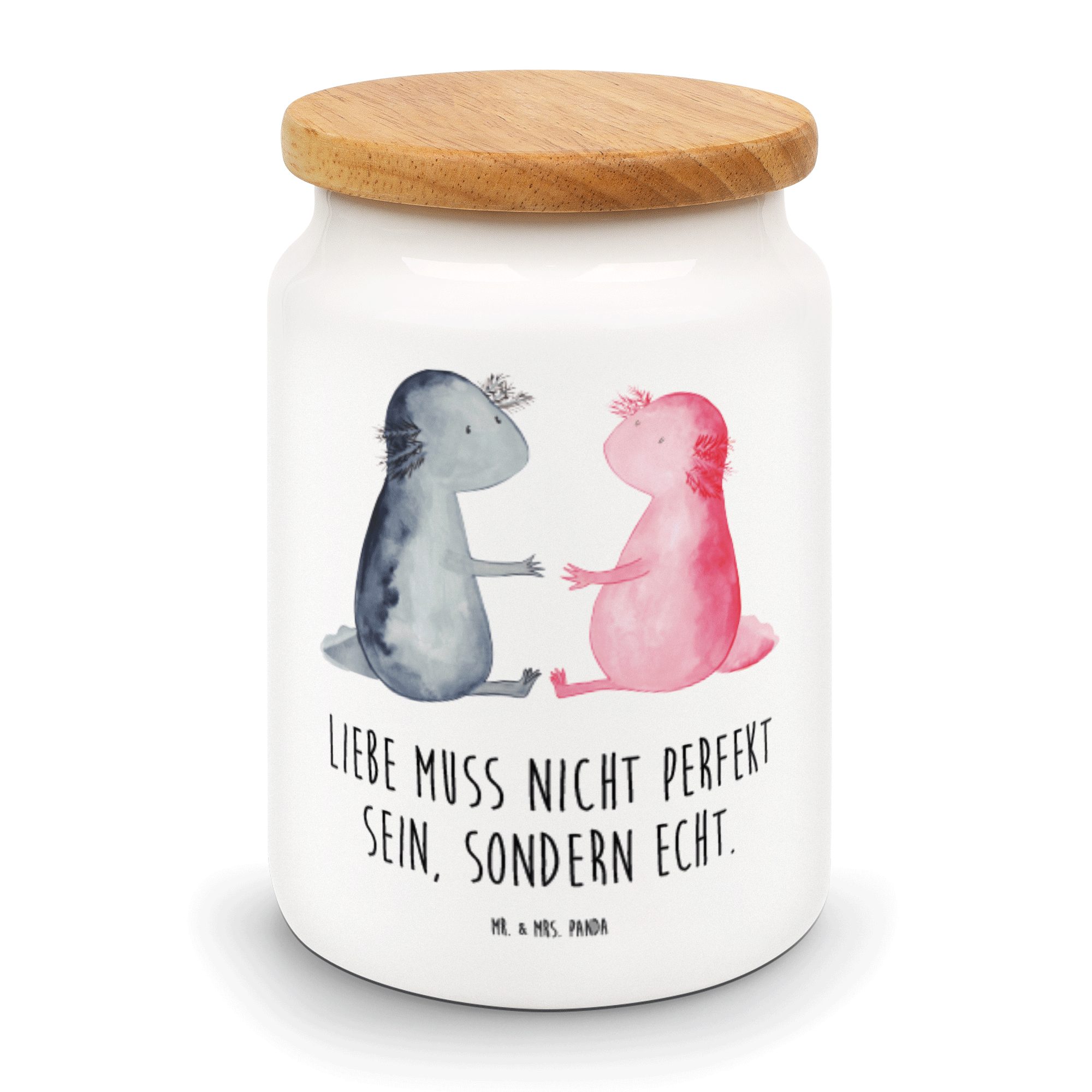 Mr. & Mrs. Panda Vorratsdose Aufbewahrungsdose, (1-tlg) - Keramik, - Vor, Liebe Weiß Geschenk, Axolotl Valentinstag