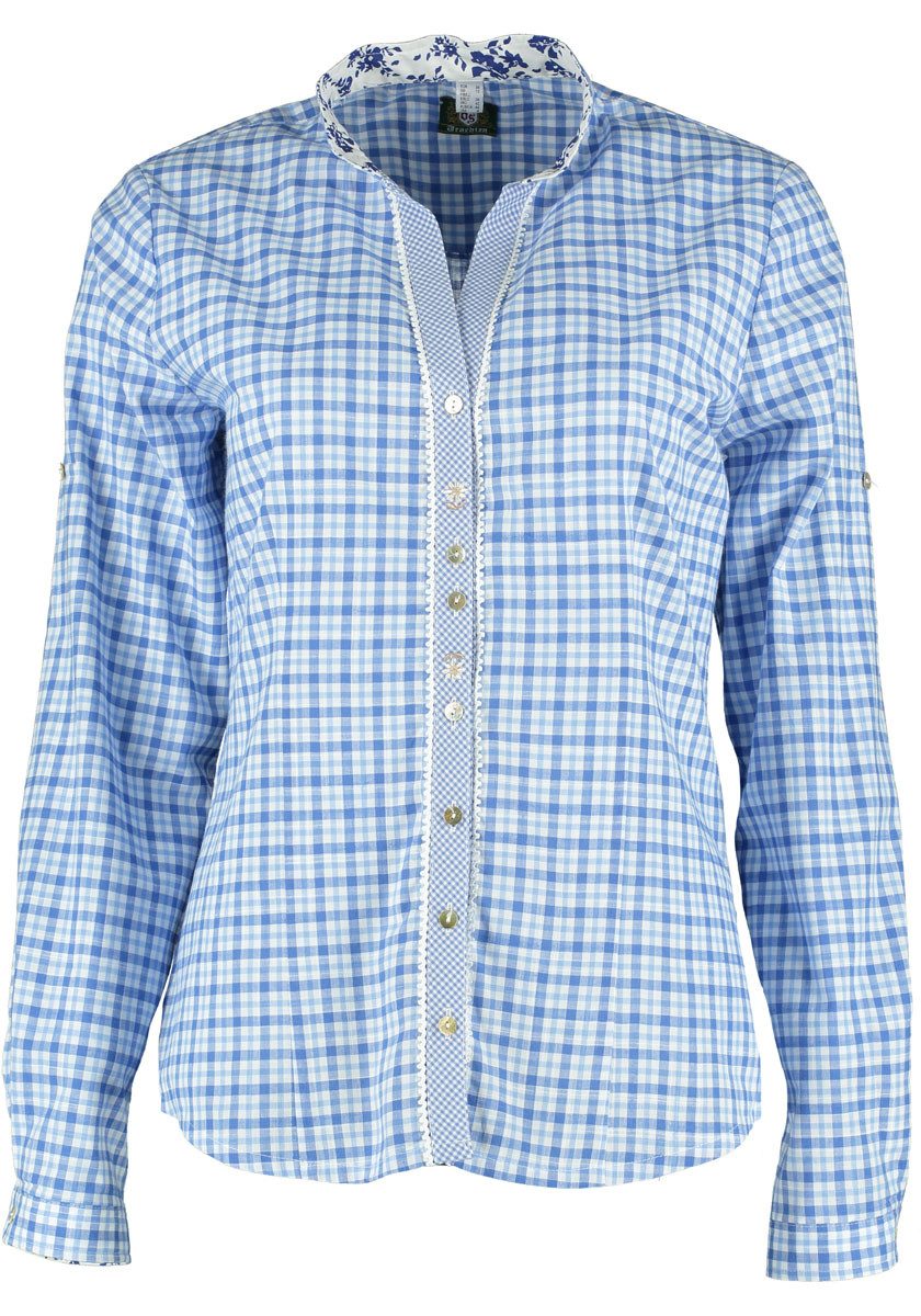 OS Trachten Trachtenbluse Ormoia Langarmbluse mit Edelweiß-Stickereien auf günstig online kaufen