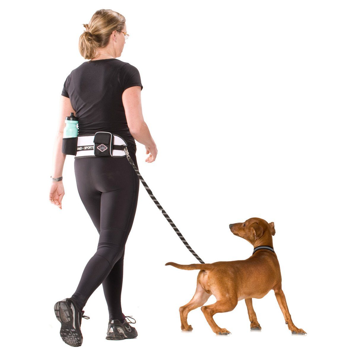 D&D Hands-free-Leinen Sports Active Walker weiß