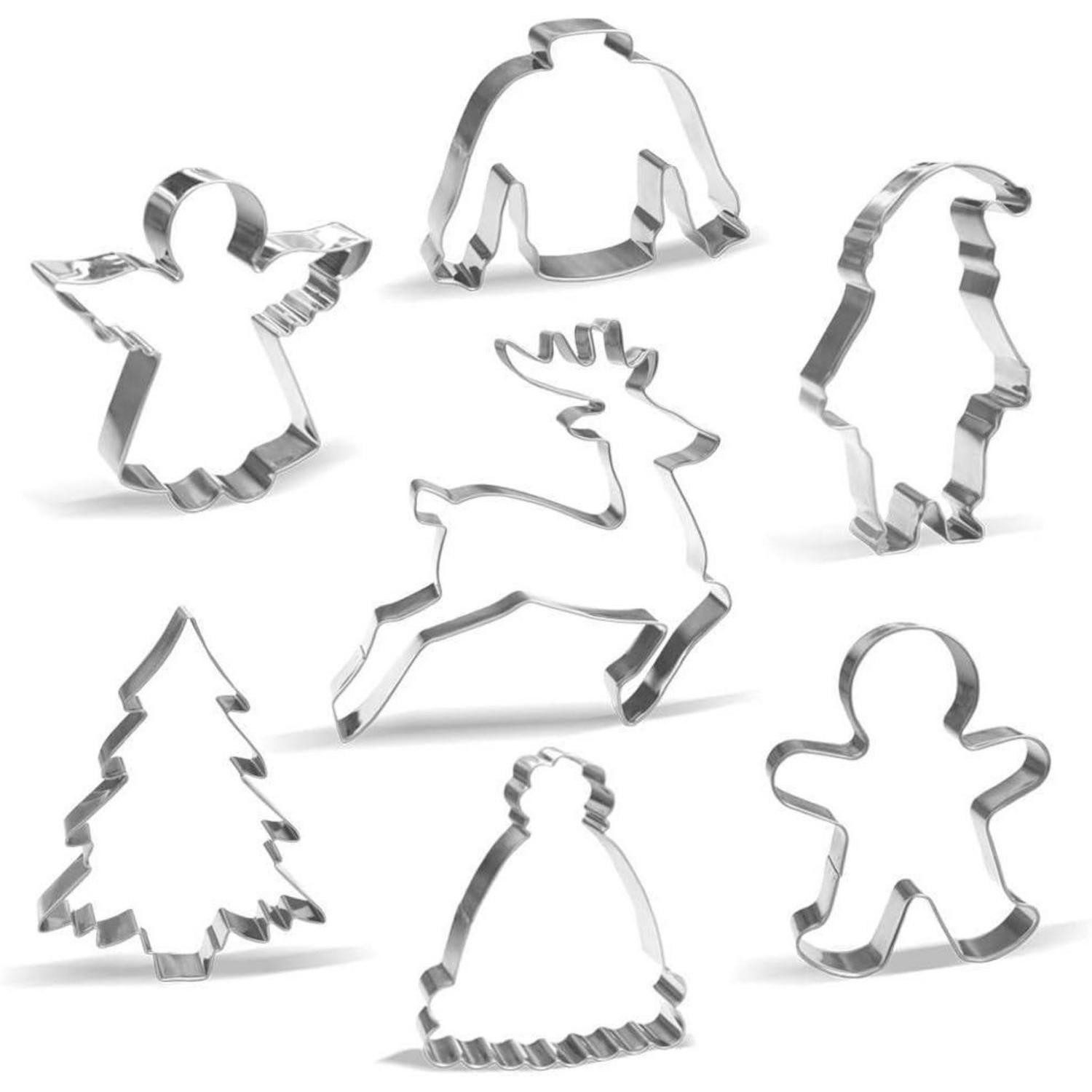 LuxusKollektion Ausstechform Weihnachten Ausstechformen Set 7 Stück Weihnachtsmann Rentier