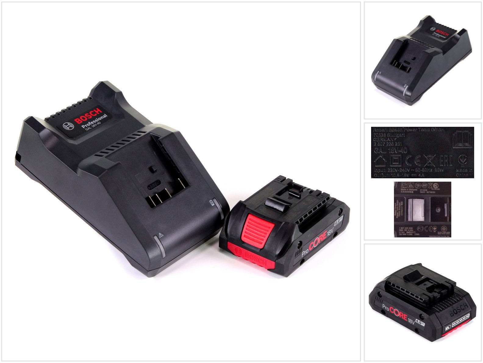 Bosch Professional Starter Set 18V mit 1x ProCORE Akku 4.0Ah + GAL 18V-40 Ladegerät (16 Akkupacks