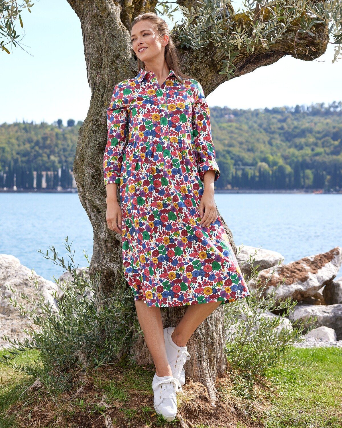 Brigitte Blumen von Hemdblusenkleid Hemdblusenkleid Schönfels mit