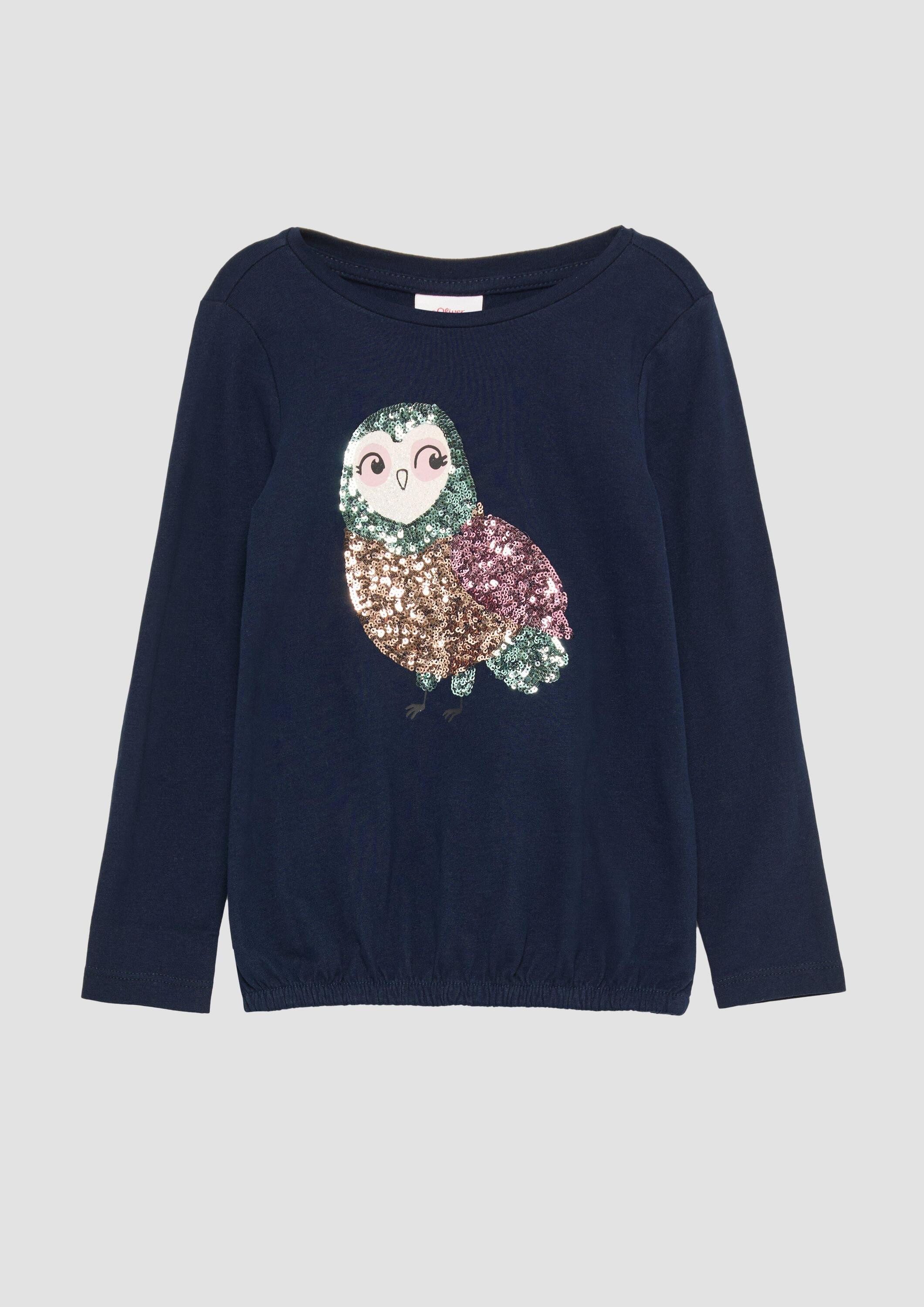 s.Oliver Langarmshirt T-Shirt O-Shape-Langarmshirt mit Glitzer und Pailletten
