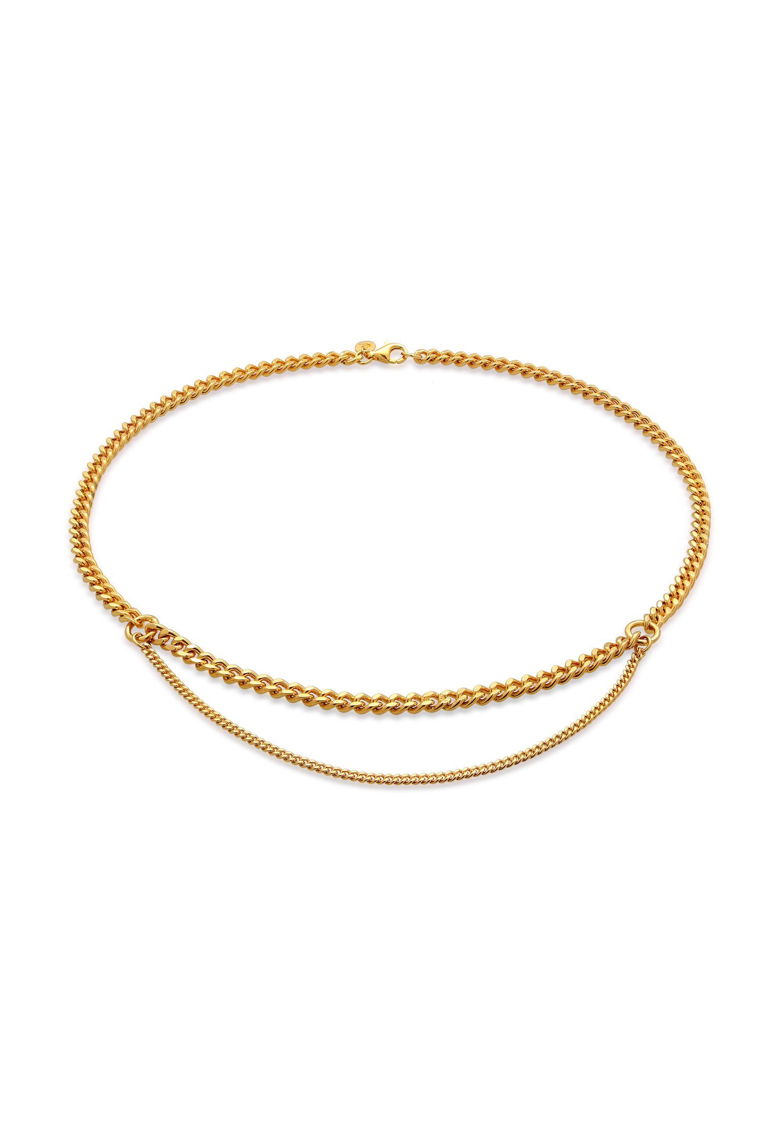 Bracciale Donna Elli A Catena Basic Con Chiusura A Barra, In Argento 925 Placcato Oro. Fatto A Mano, Design Elegante E Senza Tempo. Ideale Come Regalo (Natale, Compleanno, Anniversario). Confezione In Sacchetto Di Tessuto.