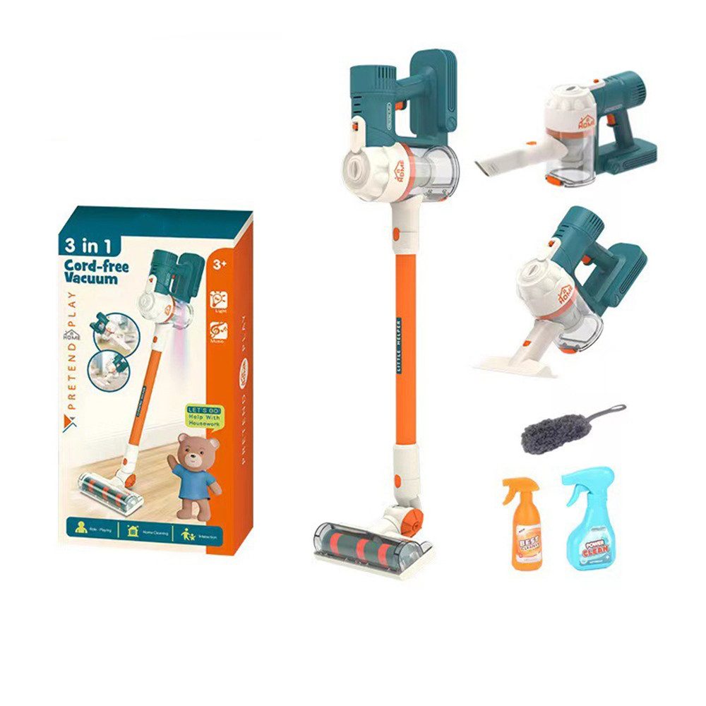 Lzbargon Kinder-Staubsauger 3-in-1-Kinder-Staubsauger,Spielzeugstaubsauger für Kinder ab 3 Jahren, mit Licht und Sound,Kinderstaubsauger mit Echter Saugfunktion