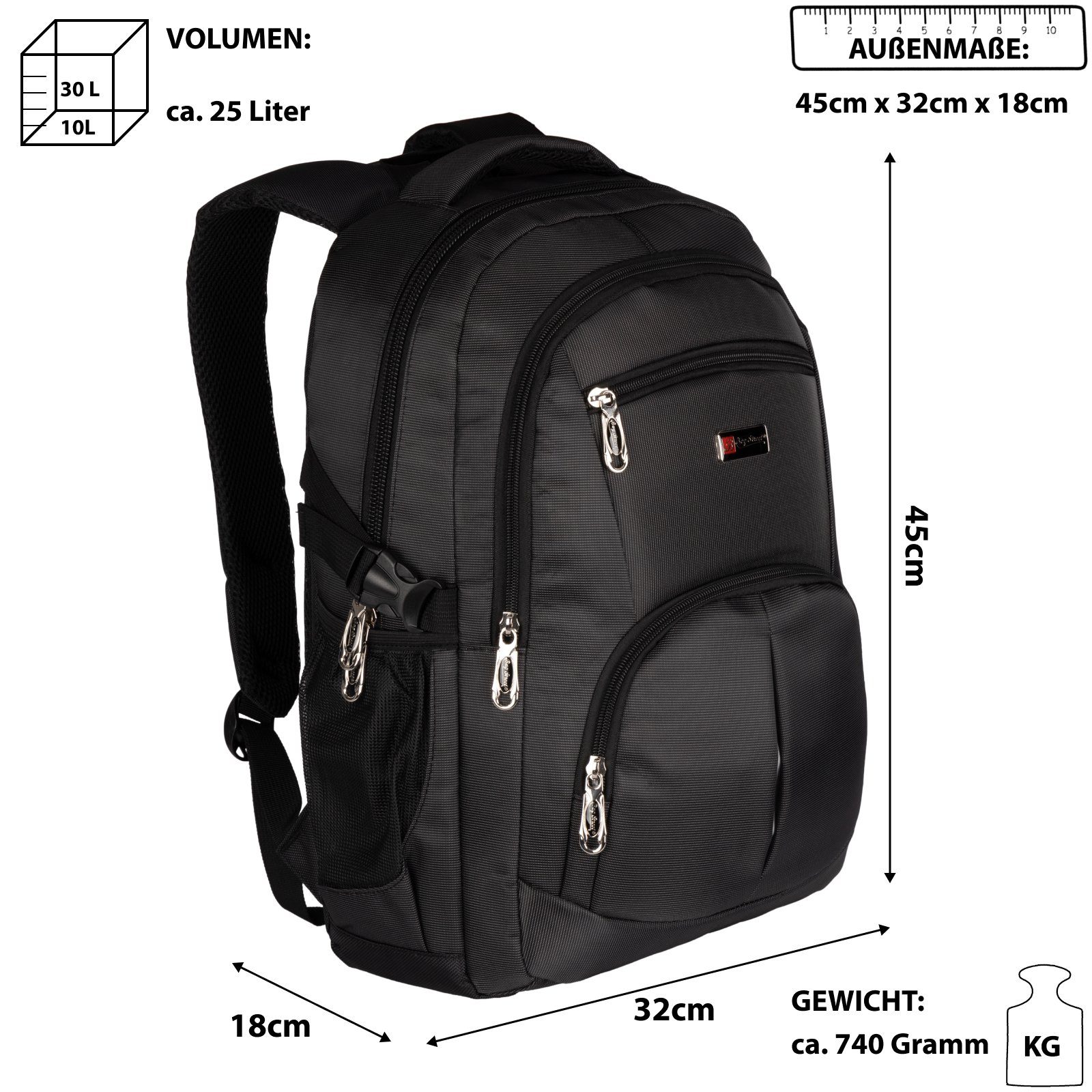 BAG Arbeit STREET Sportrucksack, Freizeit Rucksack Bag Laptop Wasserbestän, Freizeitrucksack, Businessrucksack Street Rucksack Schulrucksack