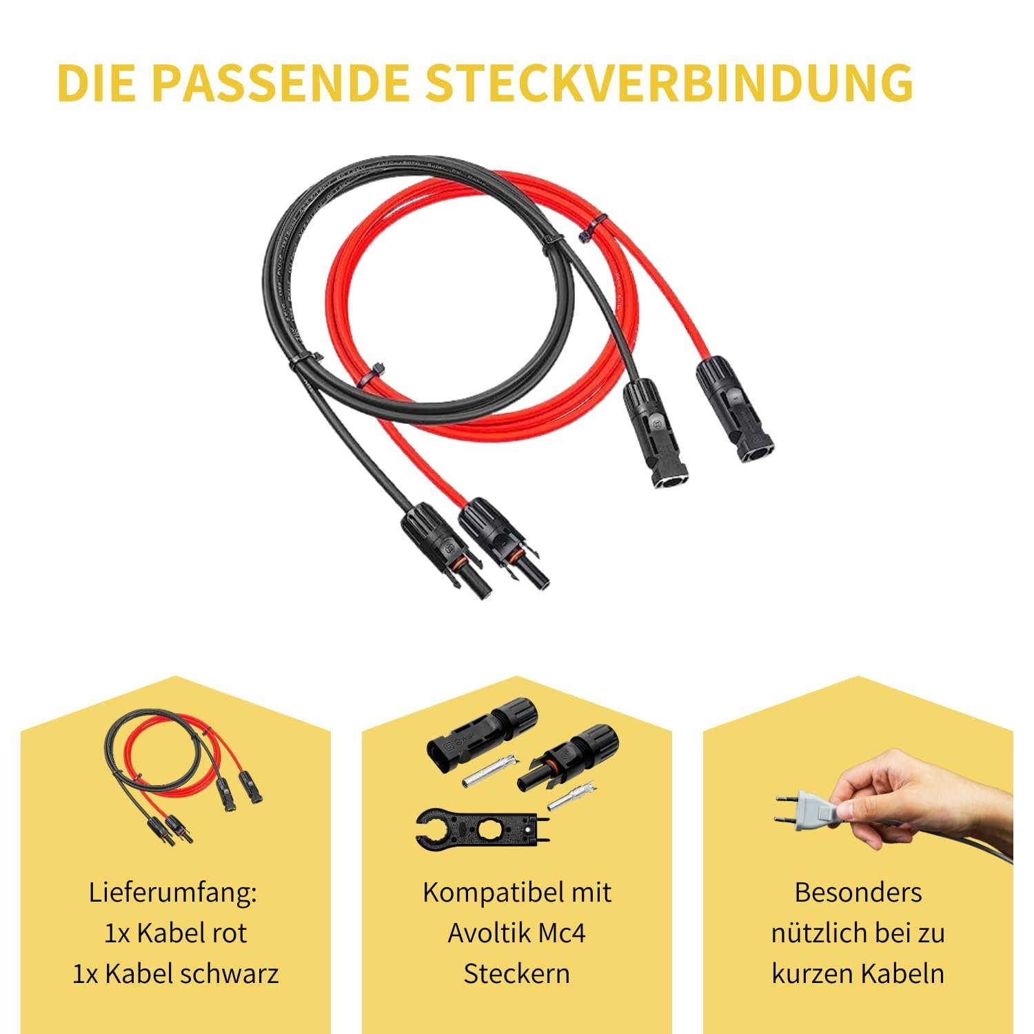 avoltik Wechselrichter MC4 Kabel 4 + 6 mm² Solarkabel Solar Verbindungs- Verlängerungs- Kabel, (MC4 Kabel 4 + 6 mm² Solarkabel Solar Verbindungs- Verlängerungs- Kabel, MC4 Kabel 4 + 6 mm² Solarkabel Solar Verbindungs- Verlängerungs- Kabel), MC4 Kabel 4 + 6 mm² Solarkabel Solar Verbindungs- Verlängerungs- Kabel