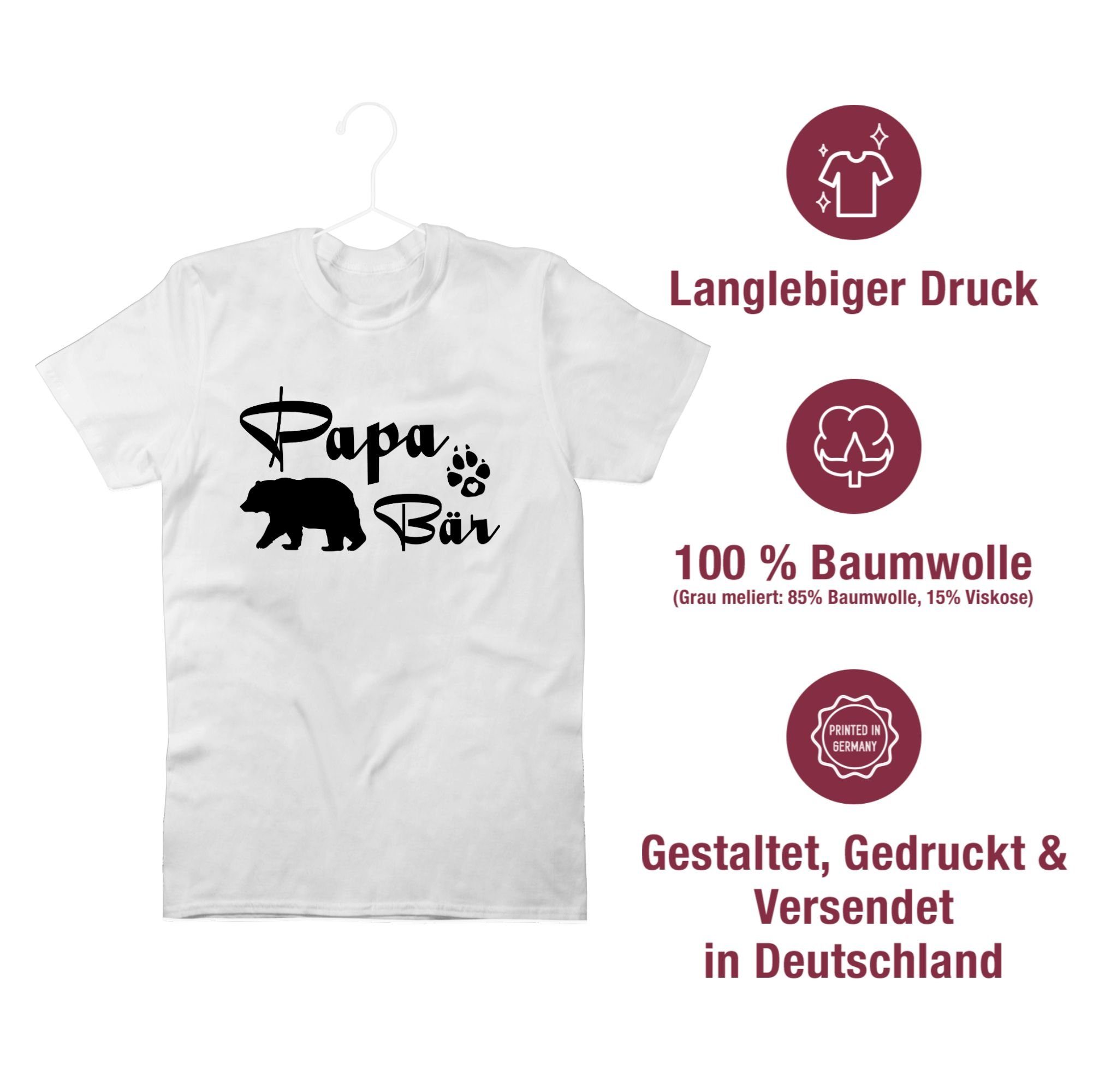 Lettering Bär Vatertag Papa Shirtracer 03 Weiß für Geschenk T-Shirt Papa