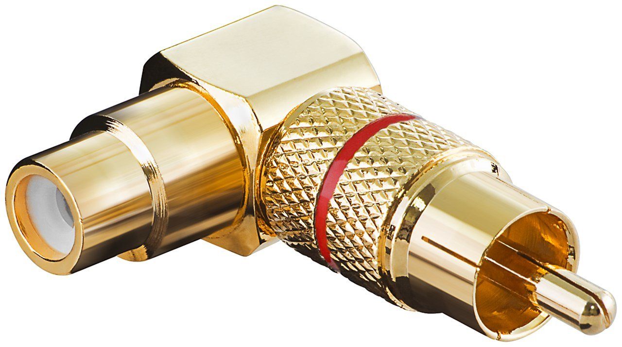 Goobay Вилка rca goobay Winkel Adapter Cinchstecker auf Cinchkupplung rot (Bulk)