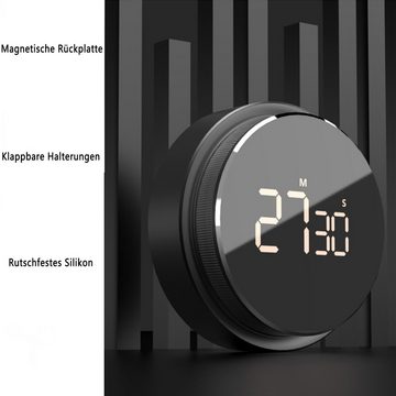 Dedom Zeitschaltuhr Elektronische Zeitschaltuhr,Digitaler Wecker,LED-Bildschirm,rund