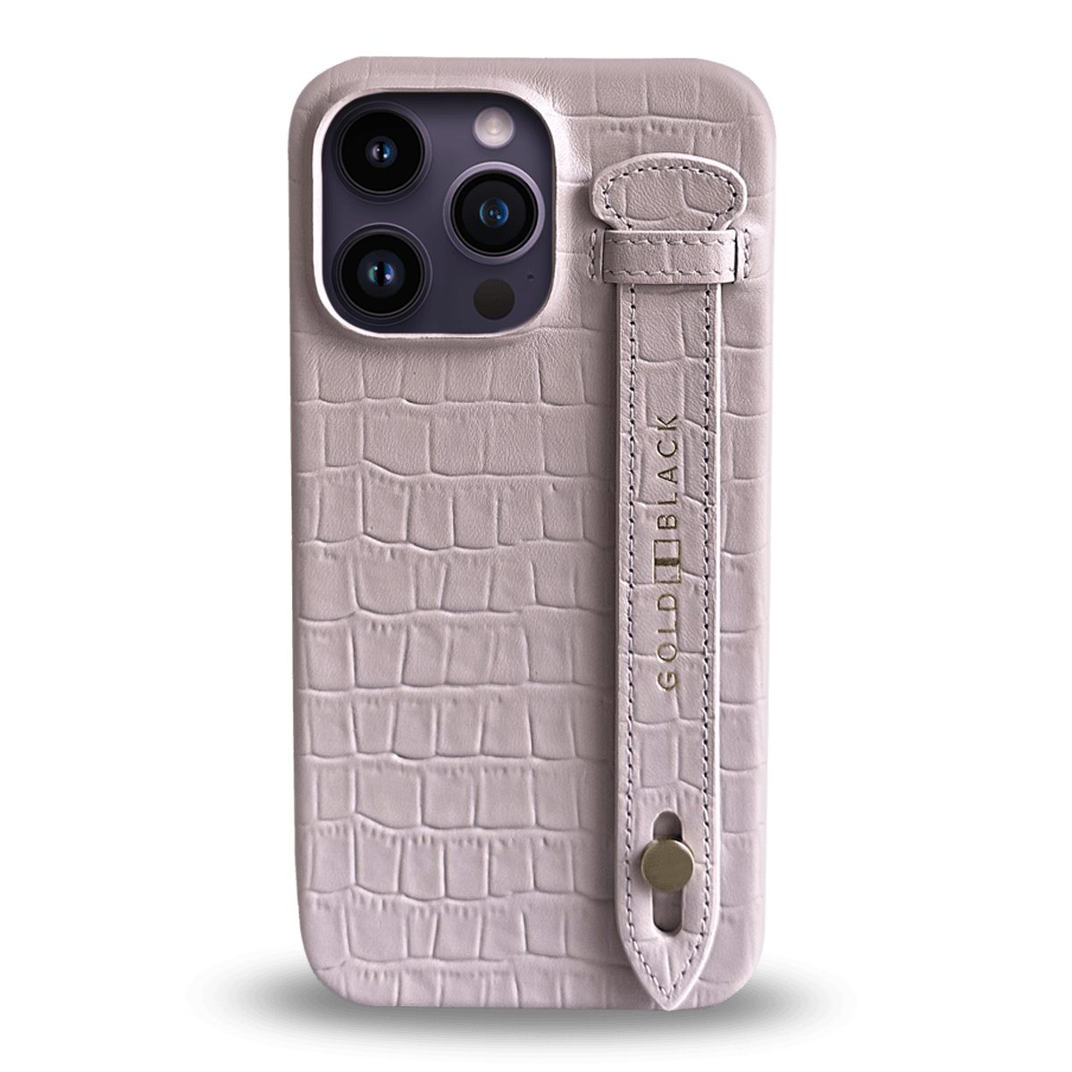 GOLDBLACK Handyhülle GOLDBLACK iPhone 14 Pro Max Slim Lederhülle Kroko-Prägung Lila mit