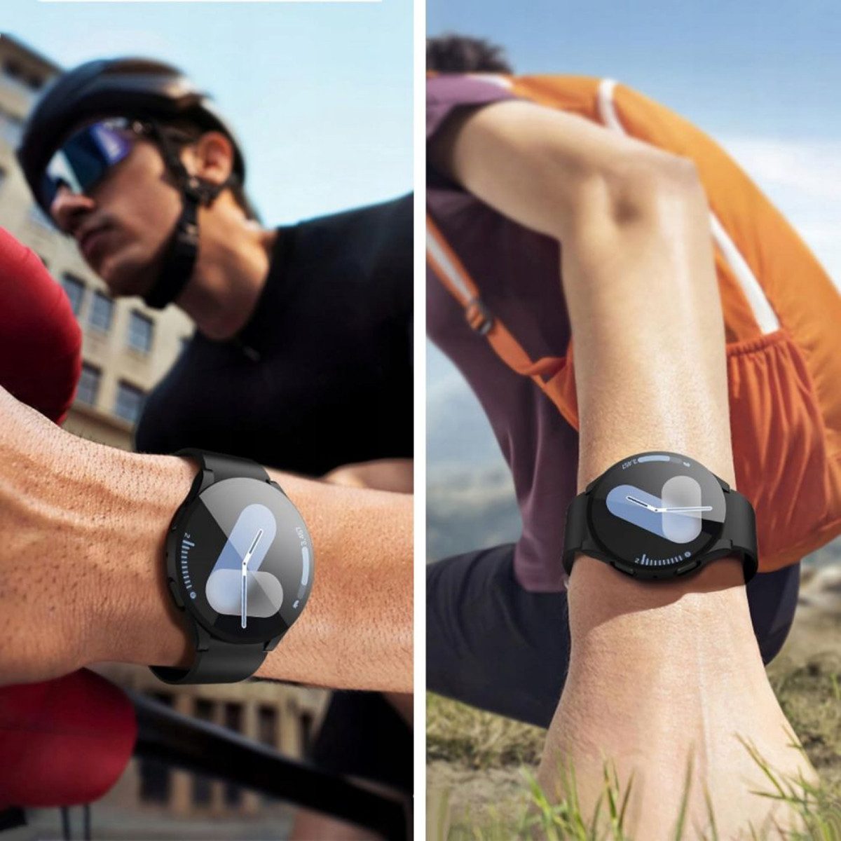 TECH PROTECT Smartwatch-Hülle Defense360 mit Samsung Galaxy Watch 5 (40 mm) Schwarz 40, Integrierter Displayschutz bei schlankem Gehäusedesign – Bild 3 von 4