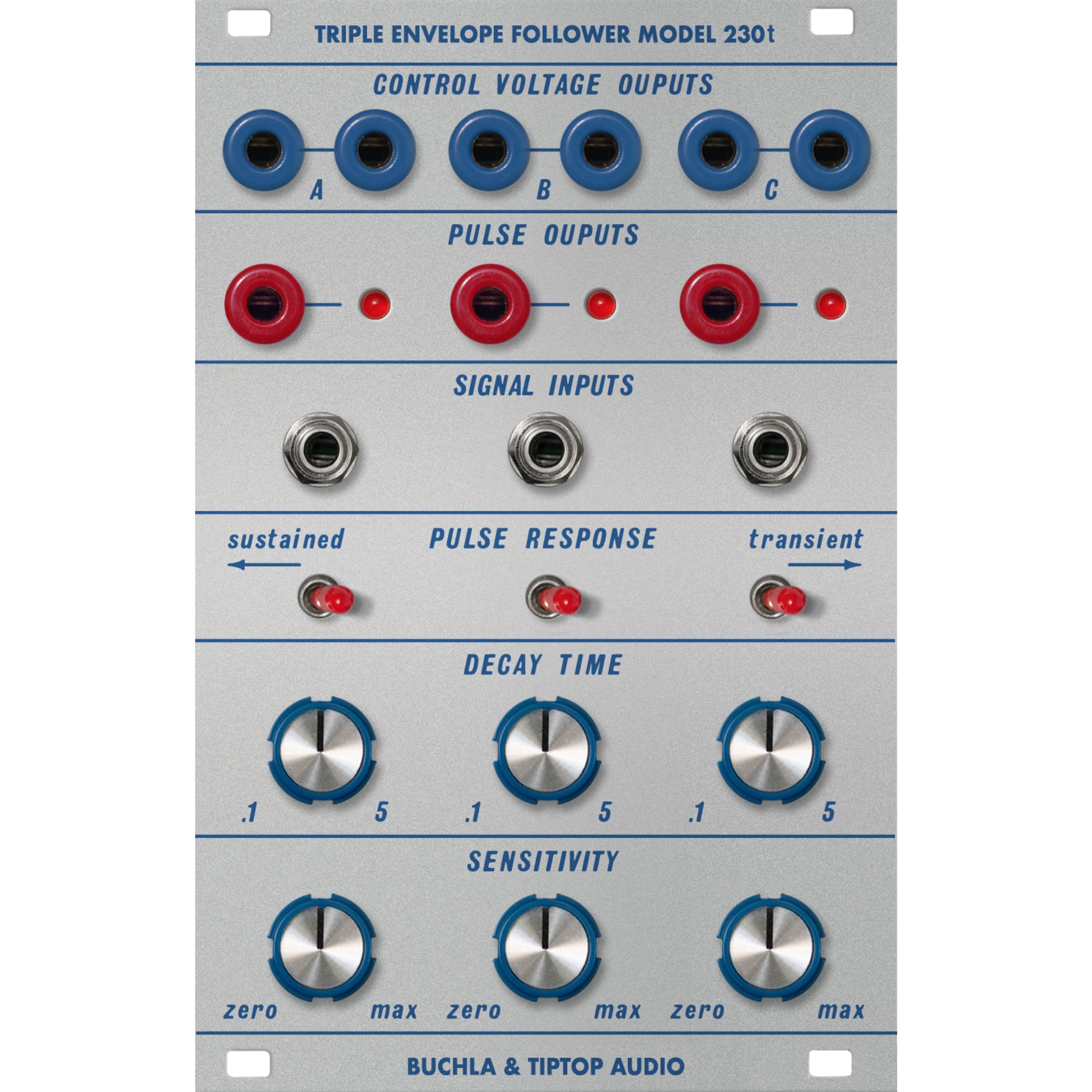 Tiptop Audio Synthesizer (Modular Synthesizer, Interface-Module), Model 230t Triple Envelope Follower - Interface Modular Synthesizer