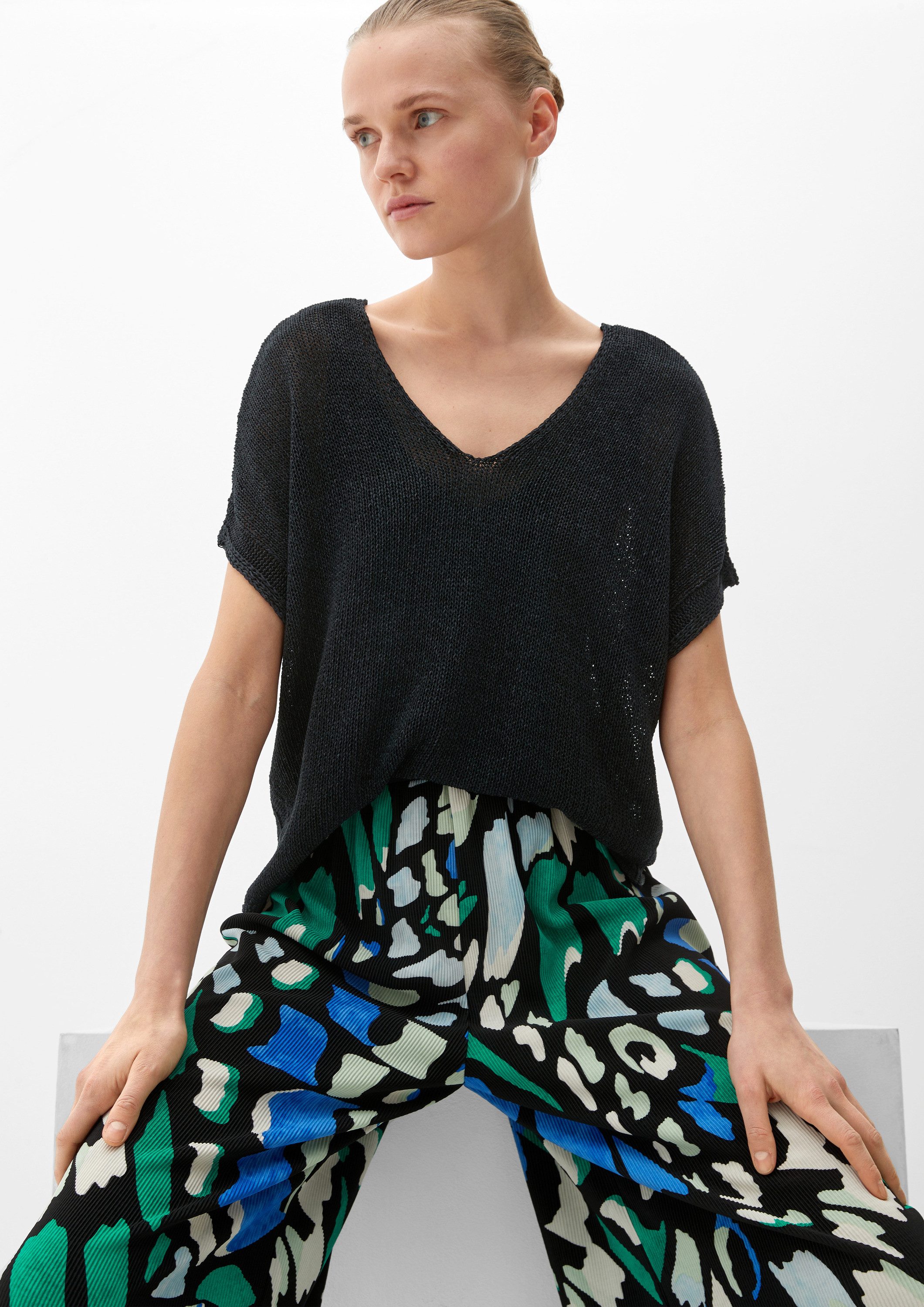 s.Oliver Kurzarmpullover Strickpullunder Ärmelloser Strickpullover günstig online kaufen