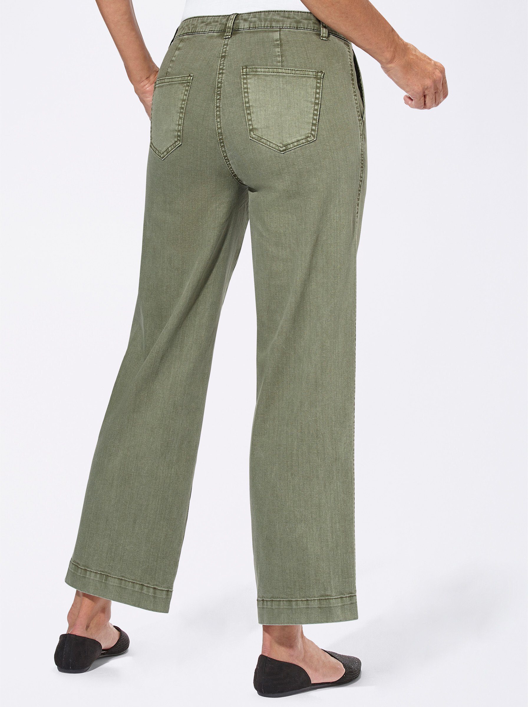Witt Bequeme Jeans Jeans-Culotte komfortabel aus weichem Twill, knöchellang