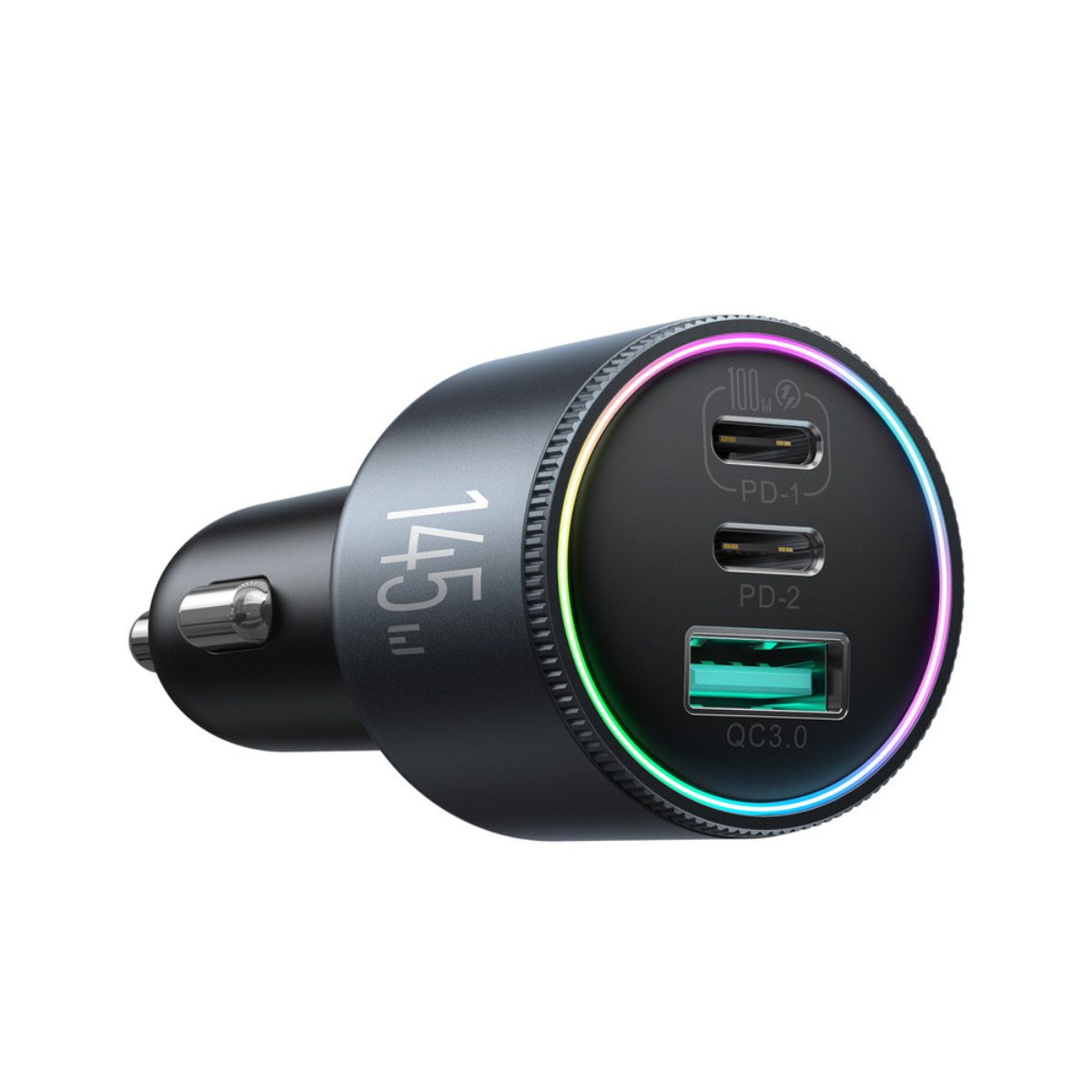 JOYROOM JR-CCN07 KFZ-Adapter USB-C Stecker zu USB-C Buchse, 145W Autoladegerät mit USB-C und USB-A für schnelles Laden – Bild 2 von 5