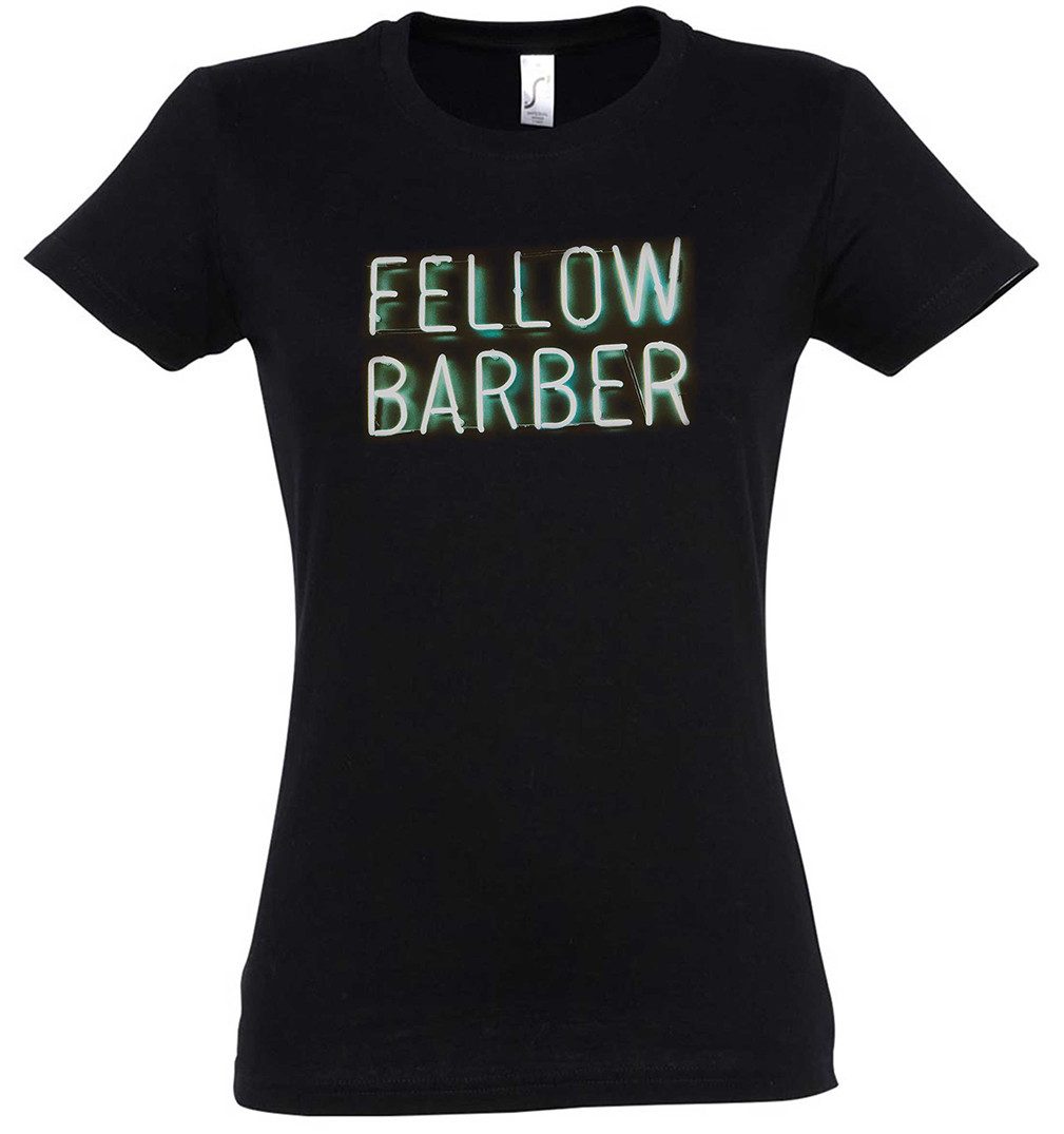 Print-Shirt Fellow Barber Damen T-Shirt Barbier Friseur Beard Barbiere Coiffeur