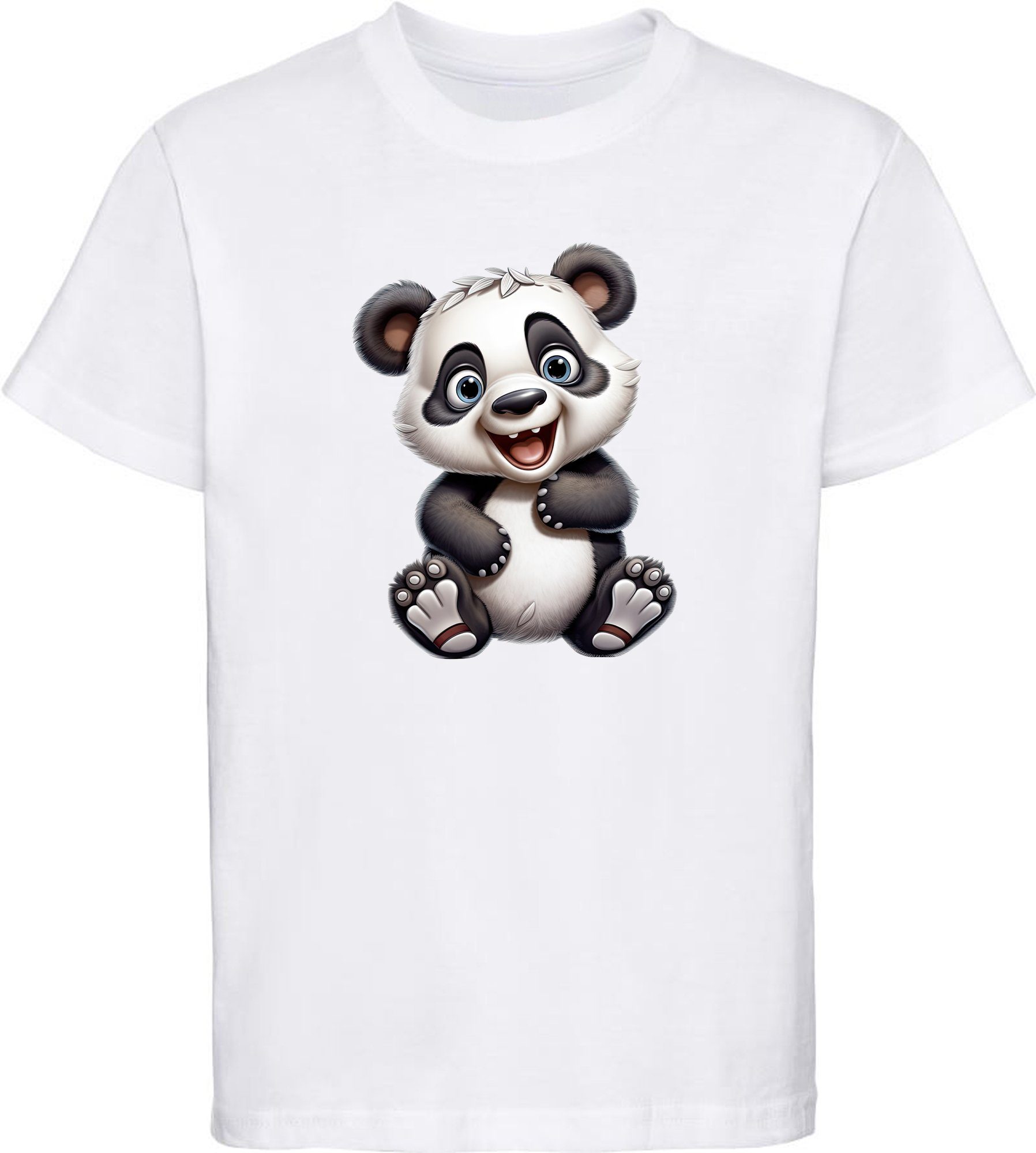 MyDesign24 T-Shirt Kinder Wildtier Print Shirt bedruckt - Baby Panda Bär Kurzarm T-Shirt mit Wildtier Aufdruck i277
