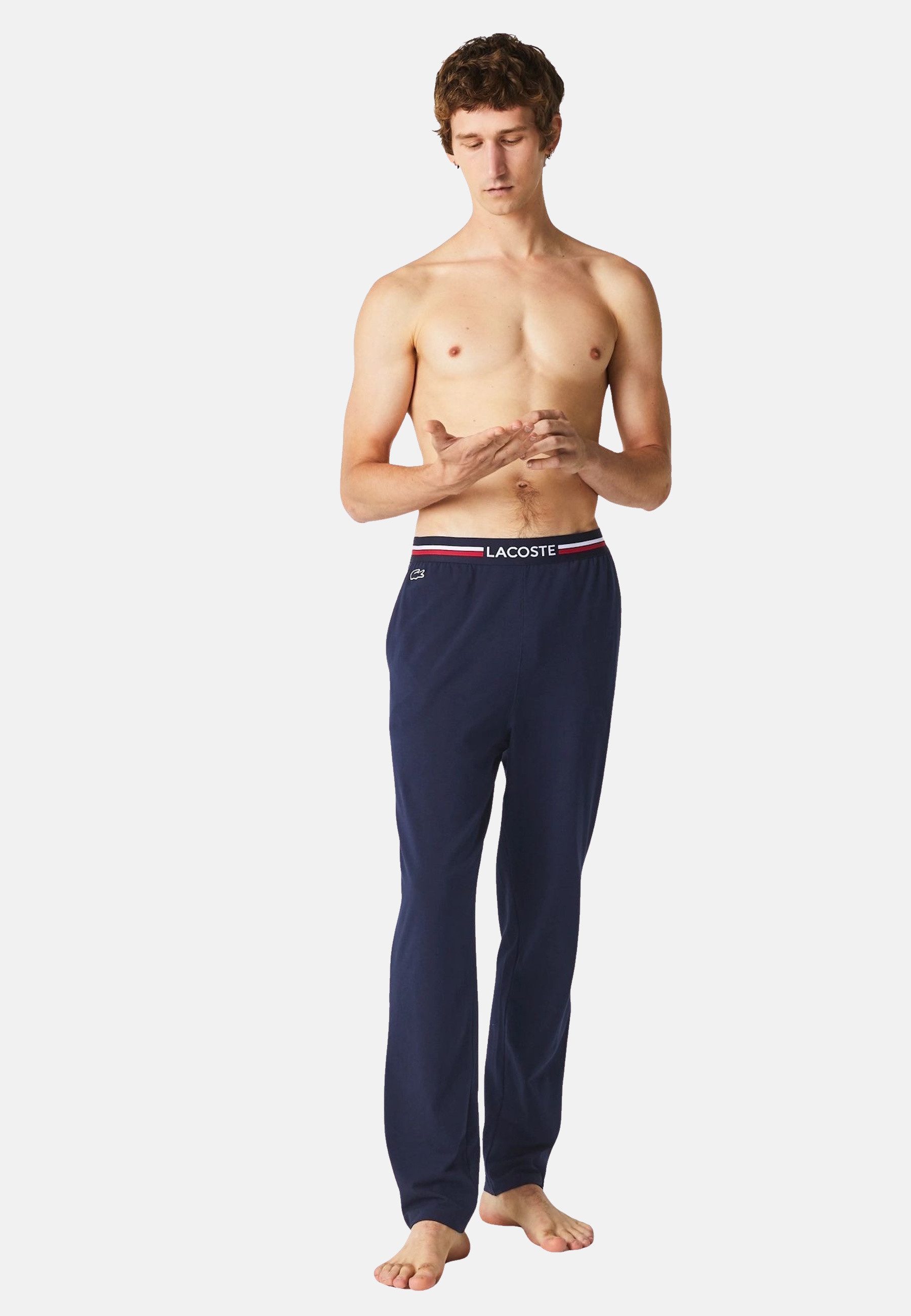 Lacoste Pyjamahose Hose Lounge Pyjama-Hosen in Trikolor aus Jersey (1-tlg)