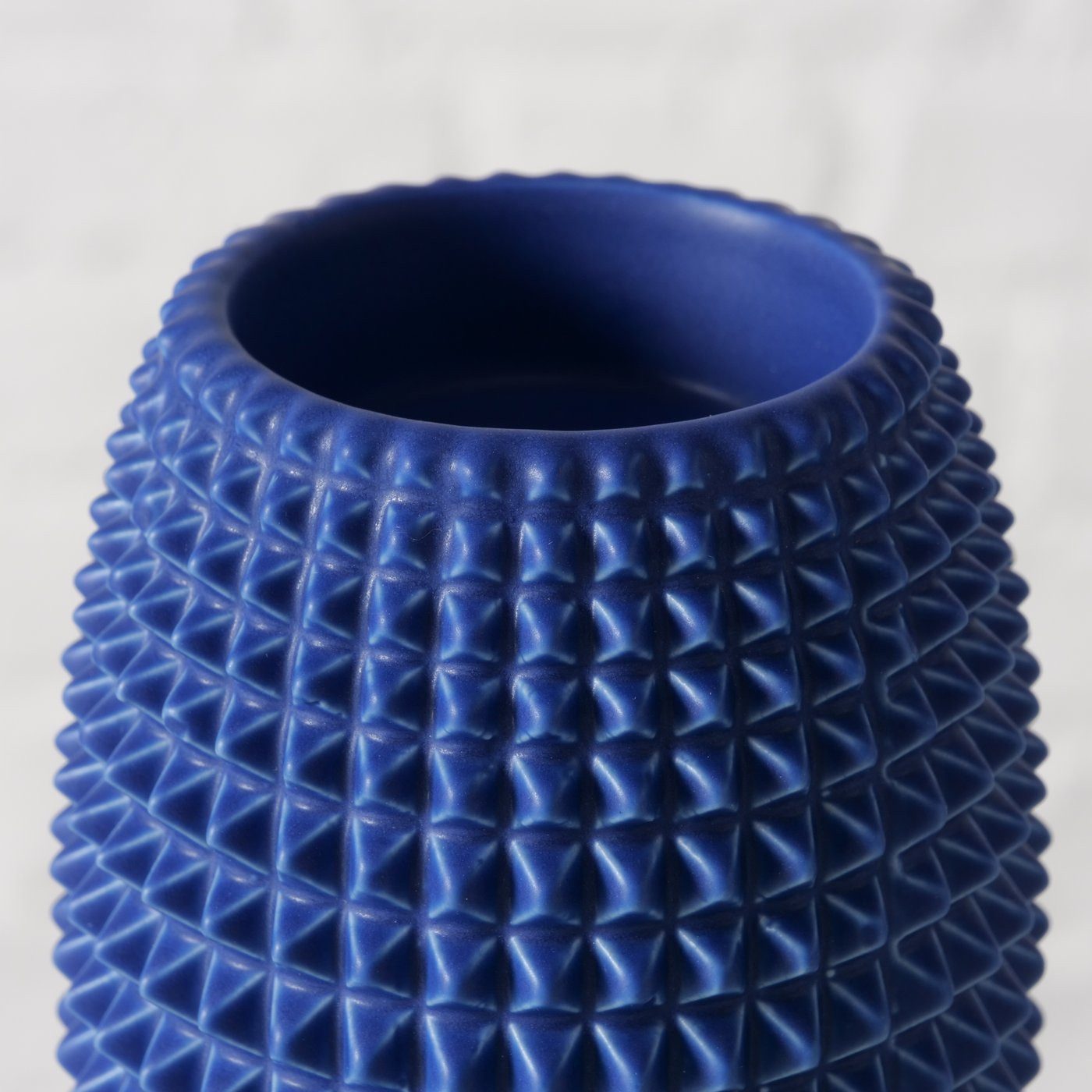 BOLTZE Teelichthalter 2er Set Teelichthalter "Charleston" Steingut mit Reliefmuster in Blau (2 St)