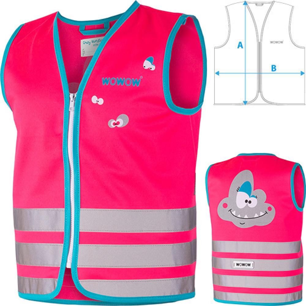 WOWOW Warnweste Wowow Sicherheitsweste Crazy Monster Jacket für Kinder Größe L pink