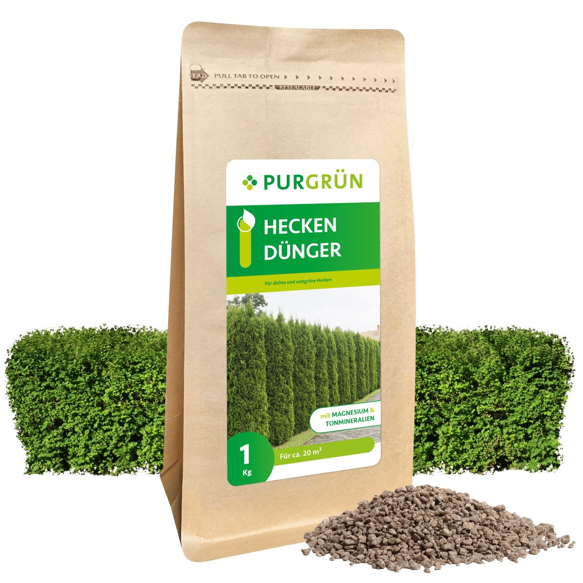 Gartendünger Purgrün Heckendünger, NPK 5+4+6, Magnesium, 1 kg