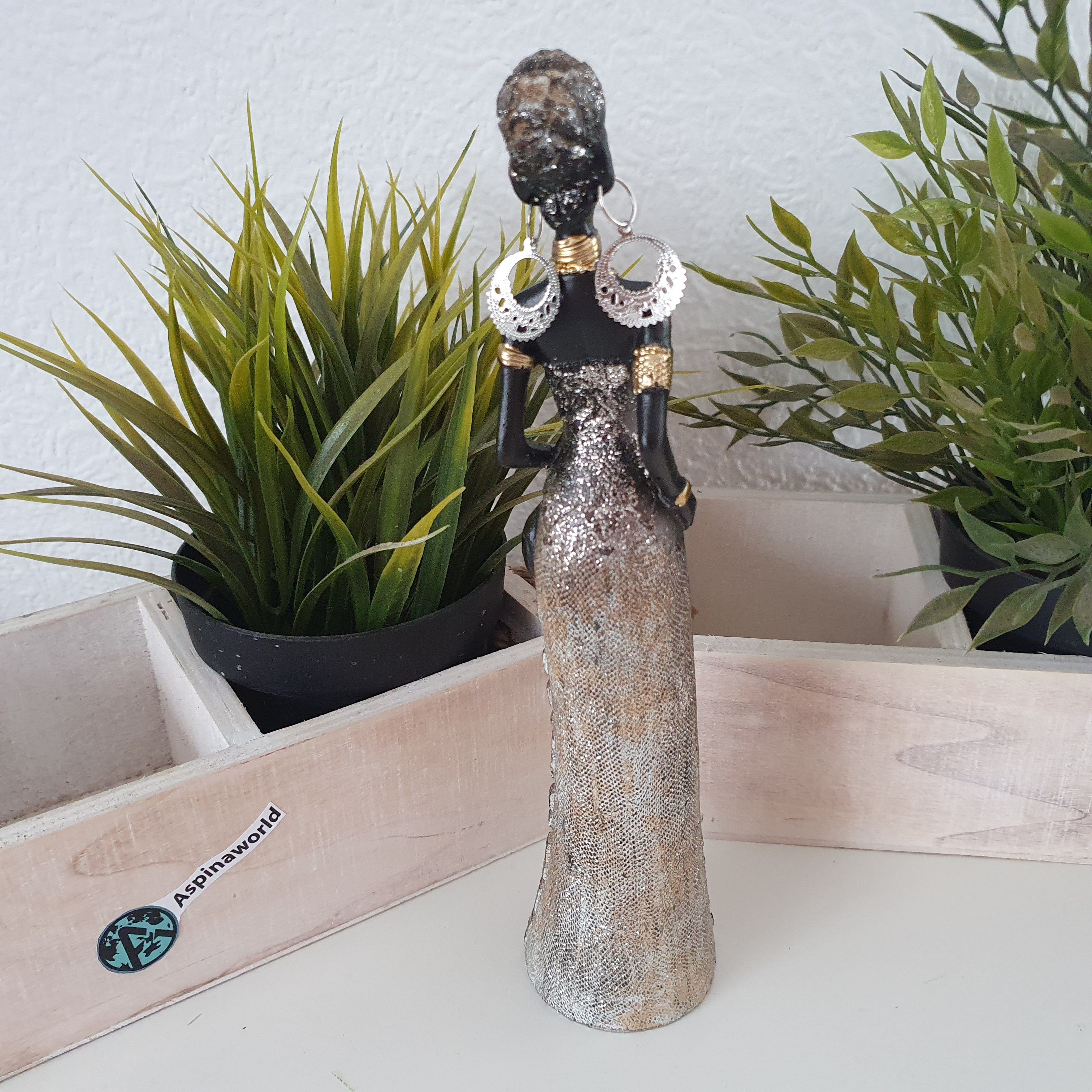 Aspinaworld Afrikafigur Afrikanische Dekofigur Frau mit Kanne in der Hand 2 günstig online kaufen