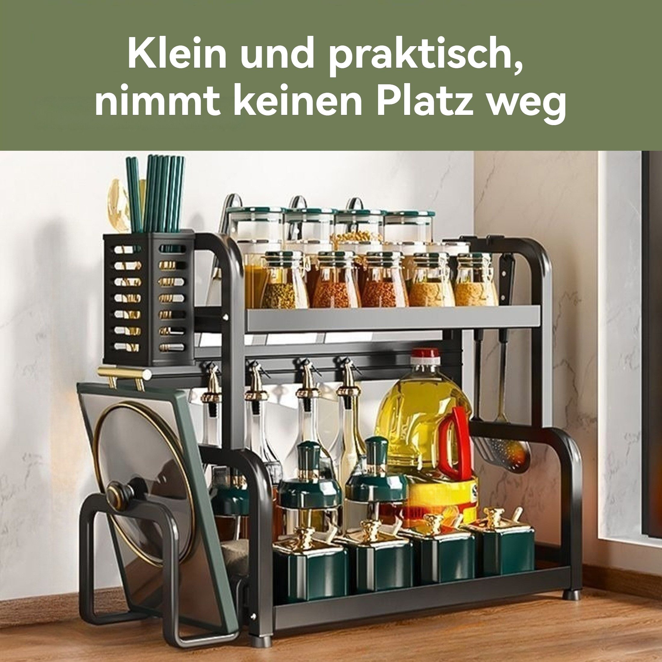 YINDN Gewürzregal, Gewürzregale, Küchenregal, 2 Etagen günstig online kaufen