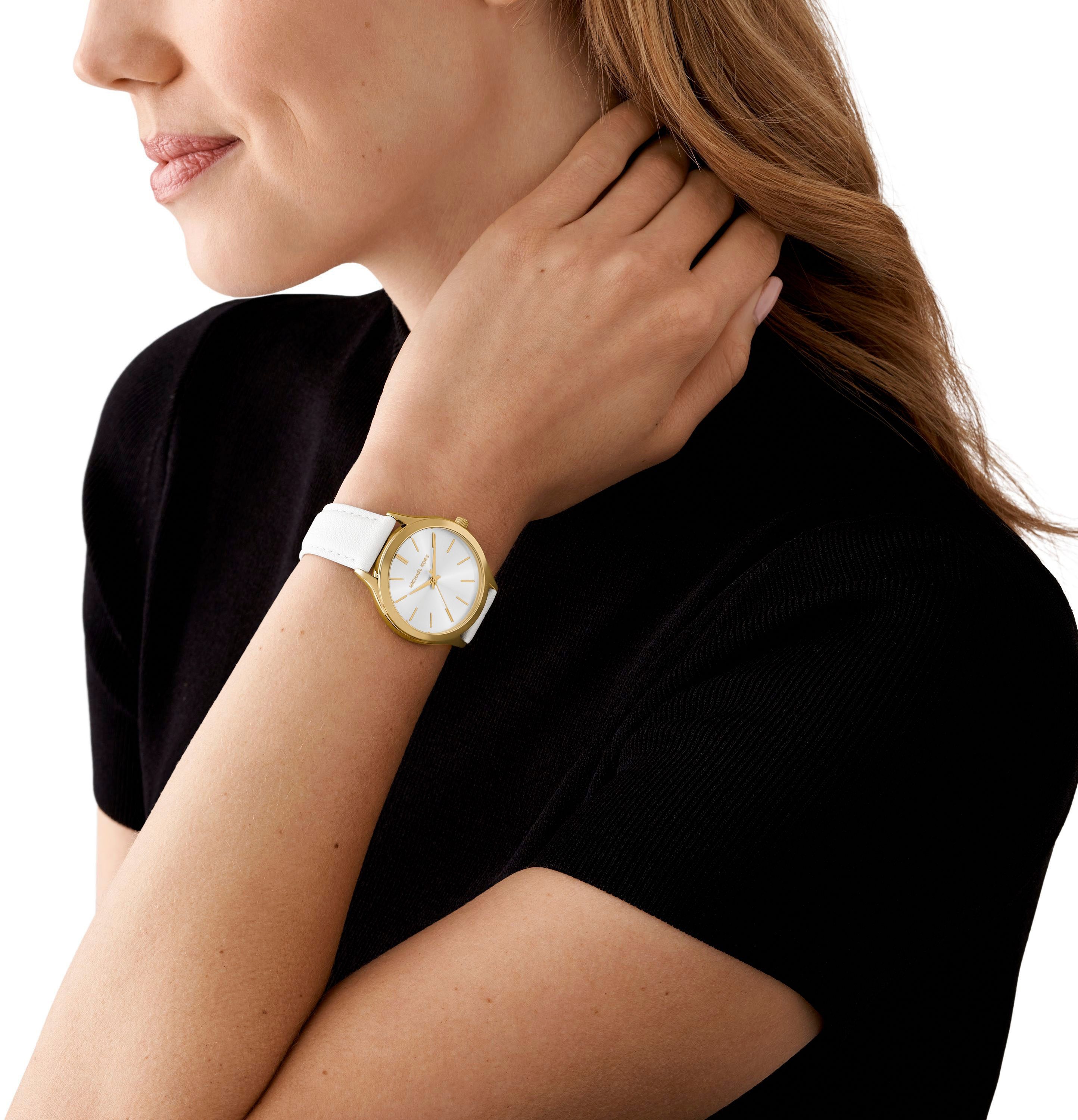 MICHAEL KORS Quarzuhr SLIM RUNWAY MK7544, Armbanduhr, Damenuhr, Lederarmband, analog – Bild 4 von 4