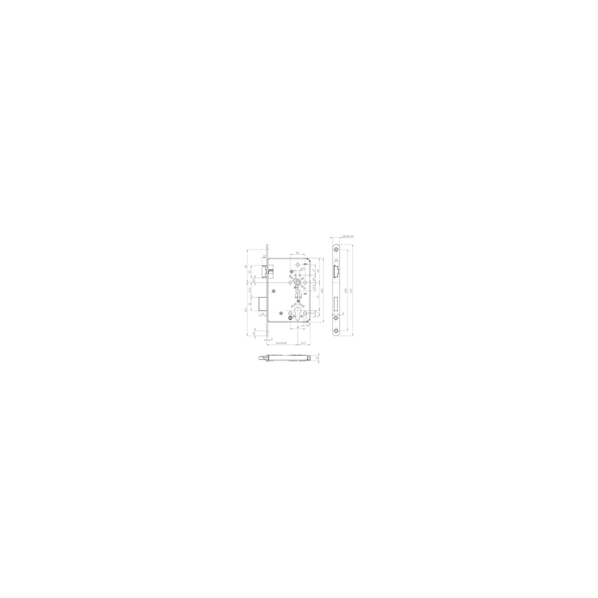 BKS Profilzylinder ZT-Einsteckschl.BAD 20/ 55/78/8mm DIN L silber rd Kl 3 Zinkdruckgruss