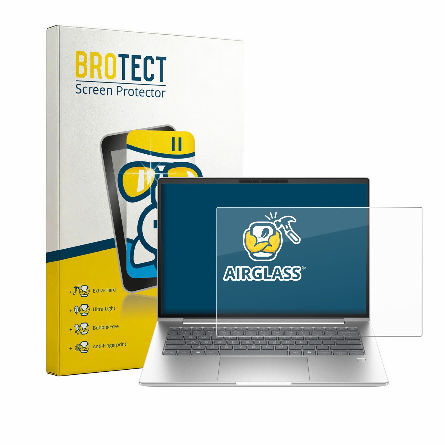 BROTECT Displayschutzglas Folie für HP ProBook 4 G1i 14", Schutzfolie Glas Panzer Display Schutz klar