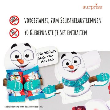 SURPRISA Grußkarte Sweet Hugs - für individuelle Geschenke, Geschenkkarte mit persönlicher Note für Schokolade und andere kleine Geschenke zu Weihnachten