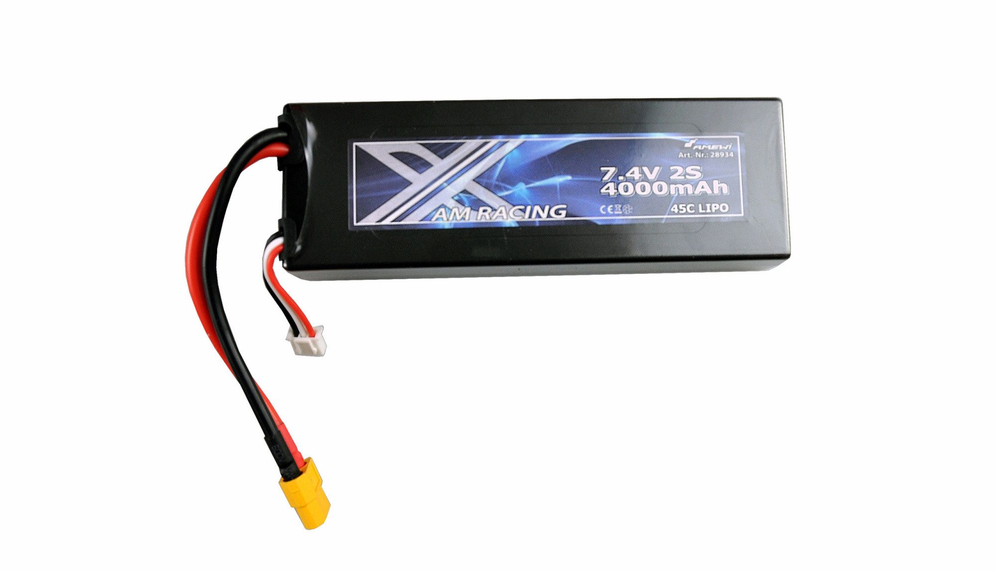 RC-Bagger Amewi LiPo Akku 2S 7,4V 4000mAh 45C Hardcase, XT60