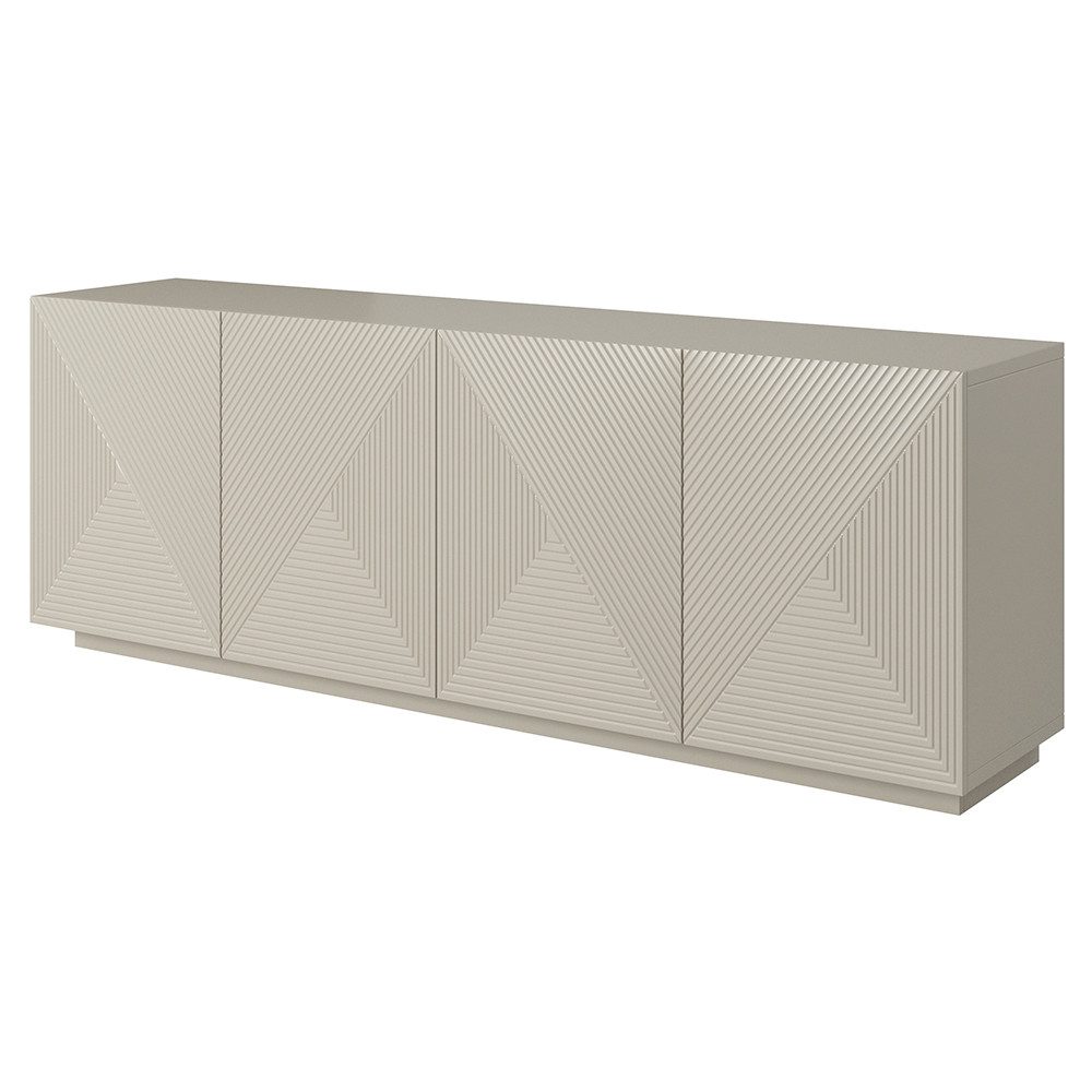 Lomadox Sideboard ADARE-141, 200 cm breit, kaschmir mit gerillter Front günstig online kaufen