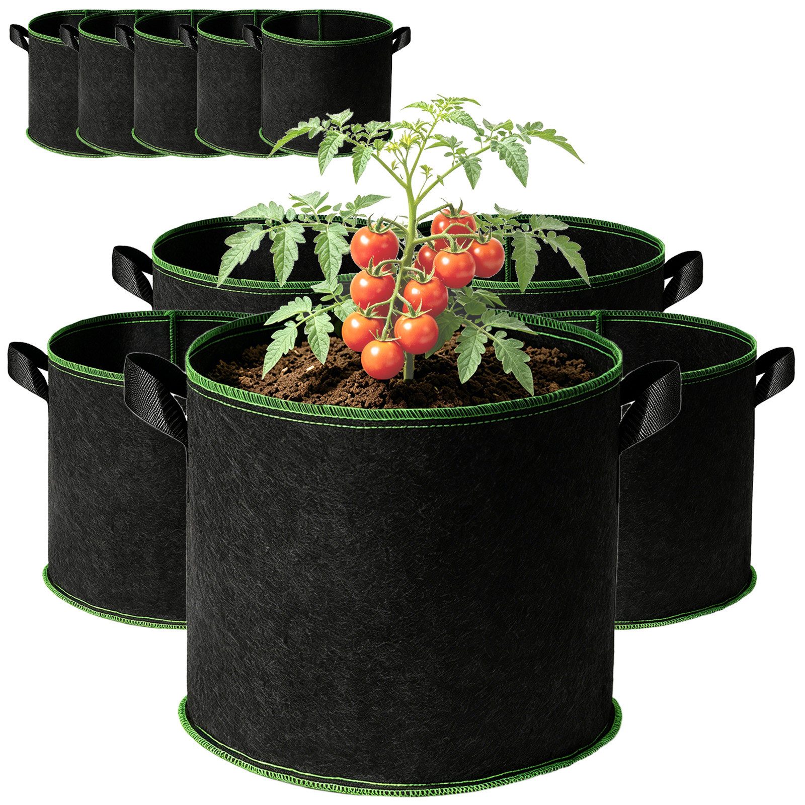 CannoBox Pflanzkübel Pflanzbeutel pflanzsack 270 g/m² Pflanztaschen Pflanzkübel (10 St), 5 St, 10 St, Luftschneid, atmungsaktiv, Ø18–50 cm