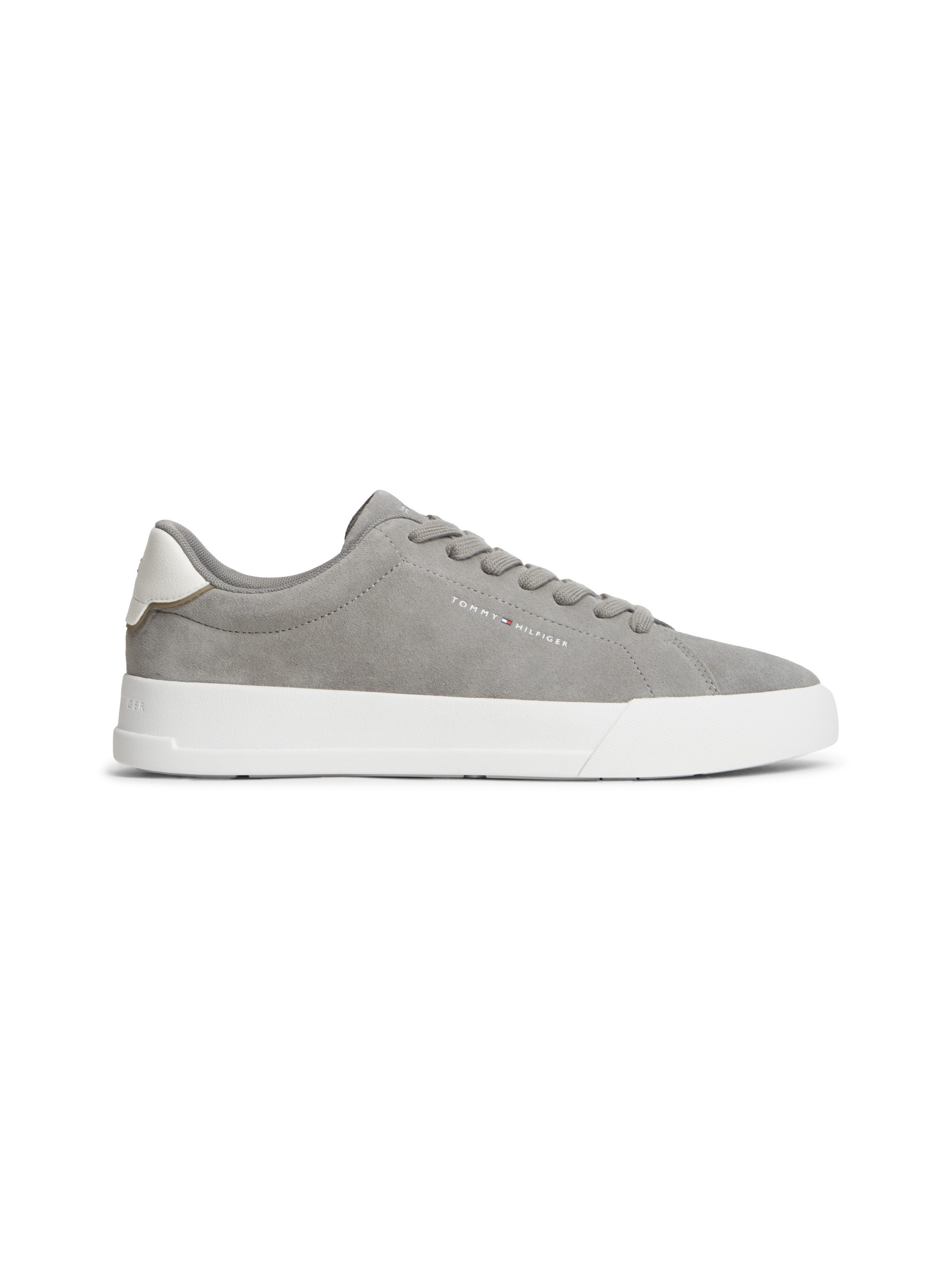 Tommy Hilfiger TH COURT CORE SUEDE Sneaker Freizeitschuh, Halbschuh, Schnürschuh mit seitlichem Logoschriftzug