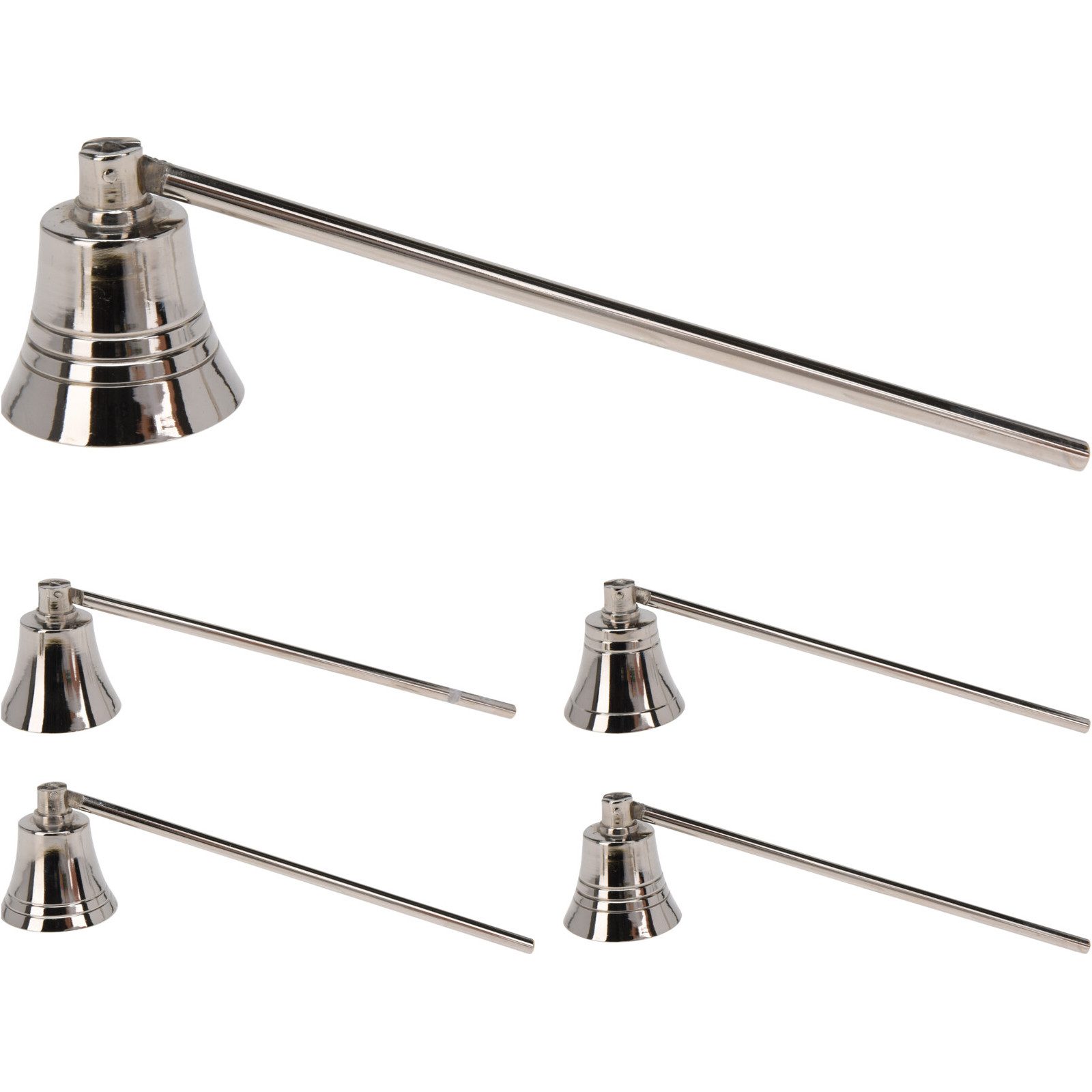 Mojawo Laterne Luxuriöser Kerzenlöscher aus glänzendem Silberfarbenden Meta günstig online kaufen