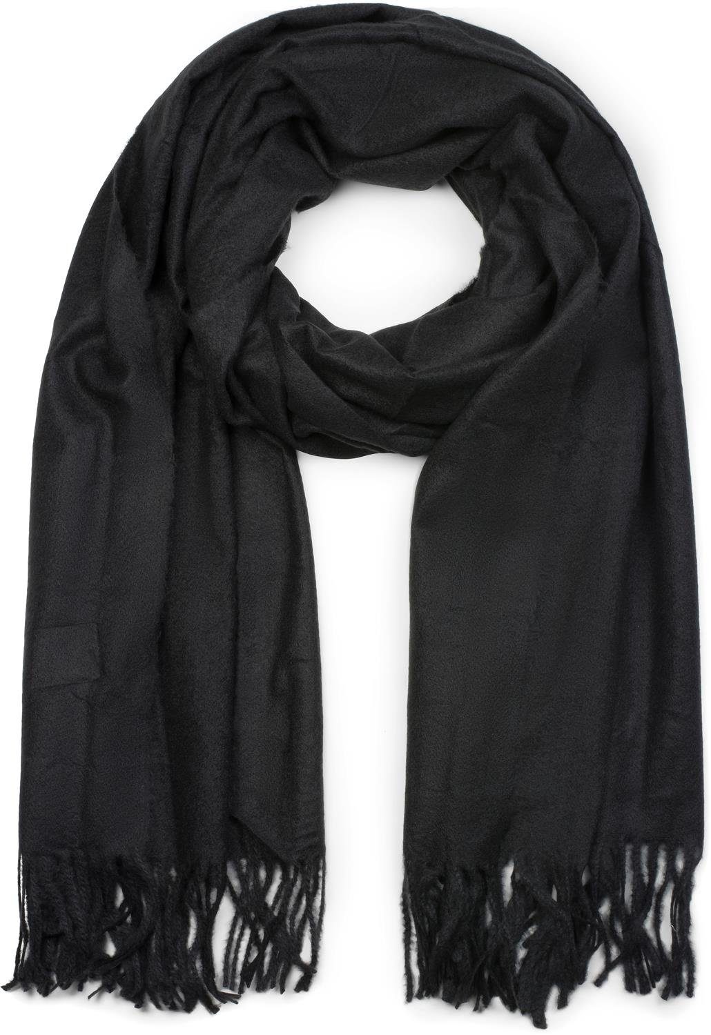 styleBREAKER Modeschal Weicher Schal Uni mit Fransen, (1-St)
