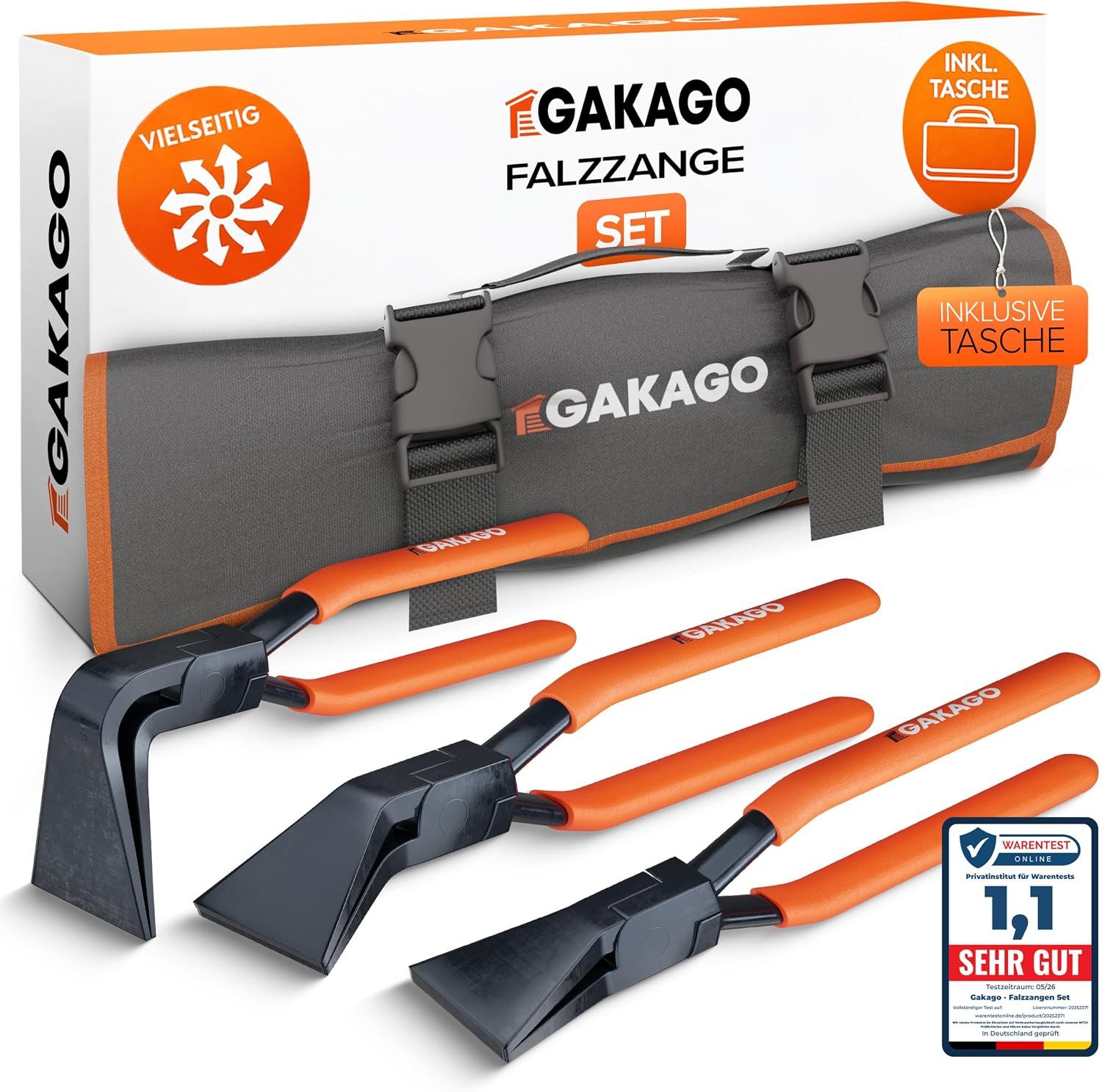 Gakago Zangenset Falzzange 45° (oder als 3er Set 45° 90° 180), 3-tlg.