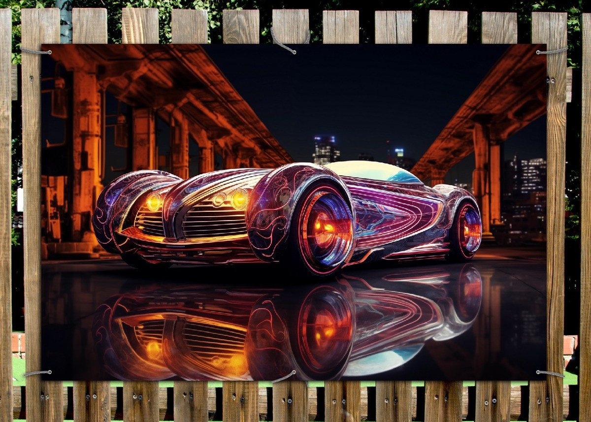 Thumbnail - Wallario Sichtschutzzaunmatten Lichtspiel-Roadster