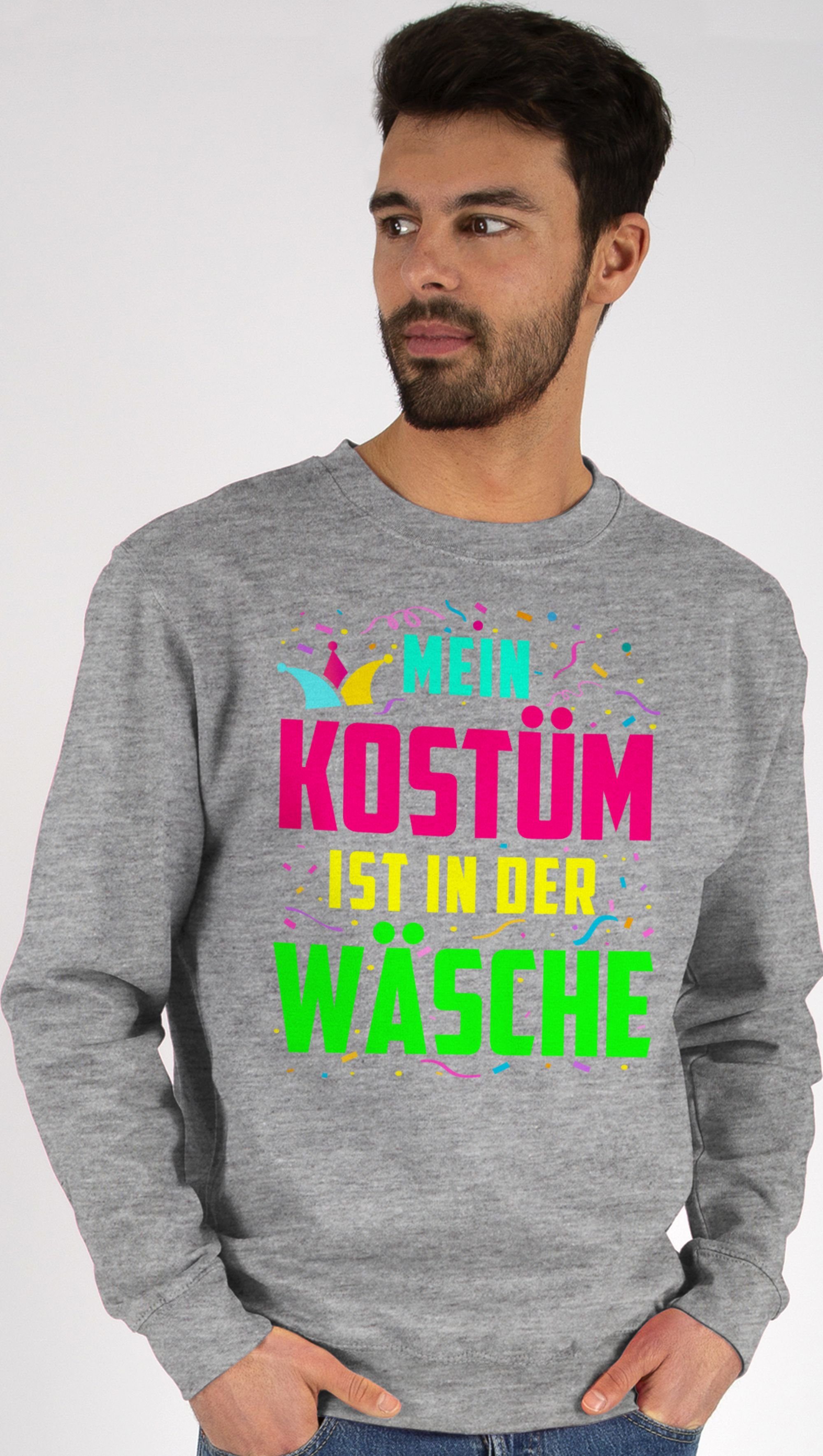 Shirtracer Sweatshirt Mein zu Kostüm ist in der Wäsche (1-tlg) Karneval & Fasching 2 Grau meliert