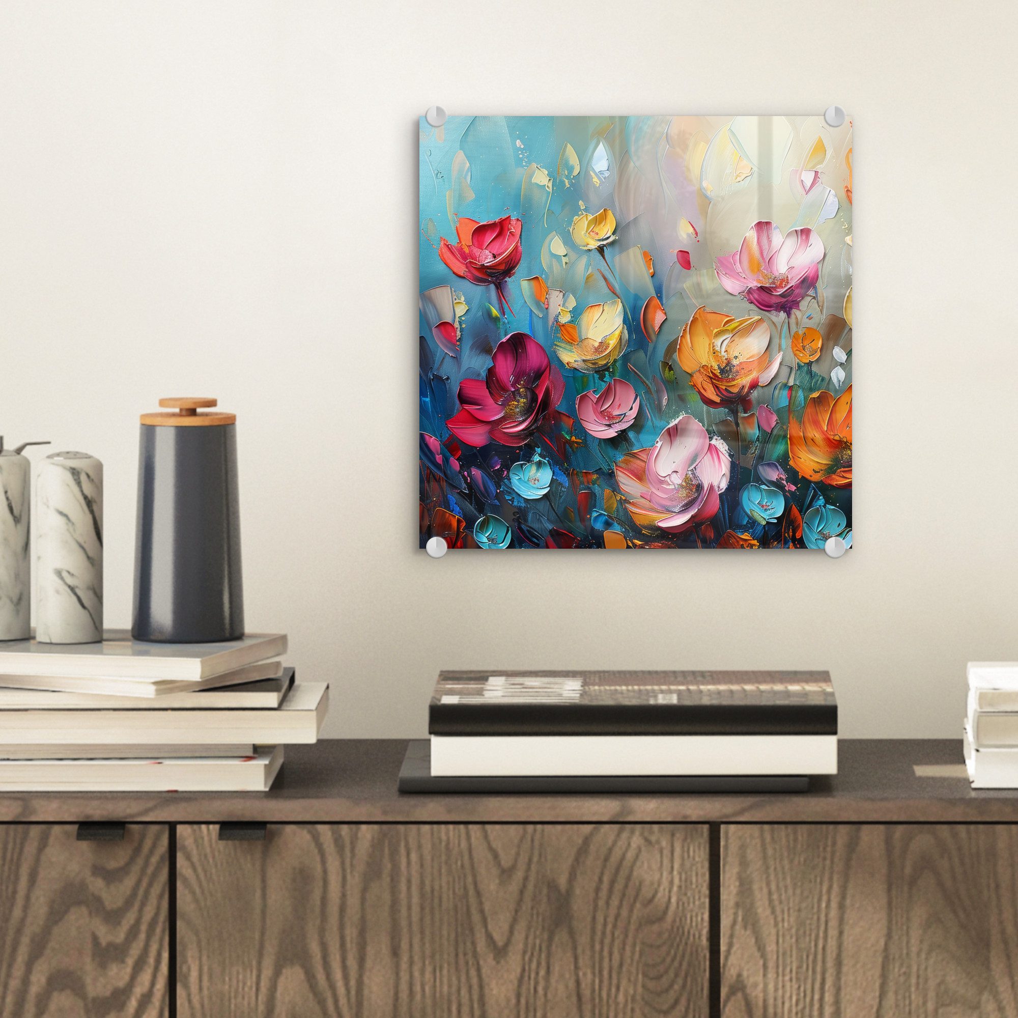 MuchoWow Acrylglasbild Blumen - Bunt - günstig online kaufen