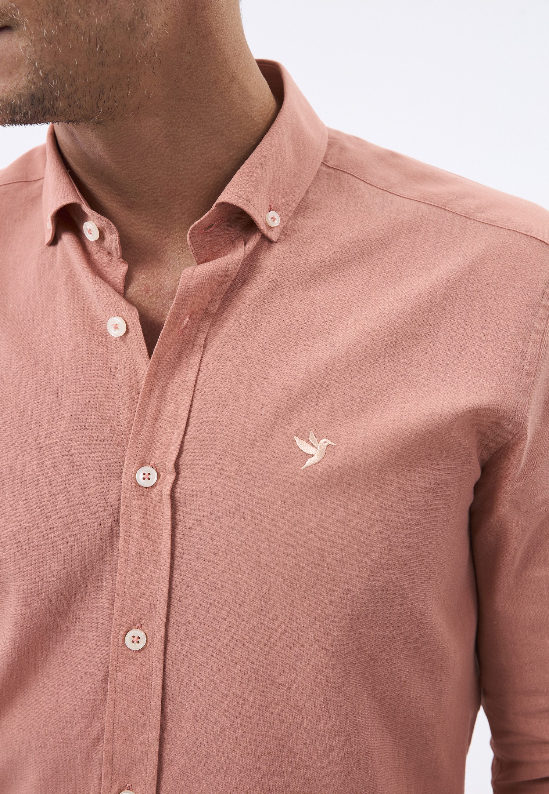 Felix Hardy Langarmhemd Leinen-Shirt